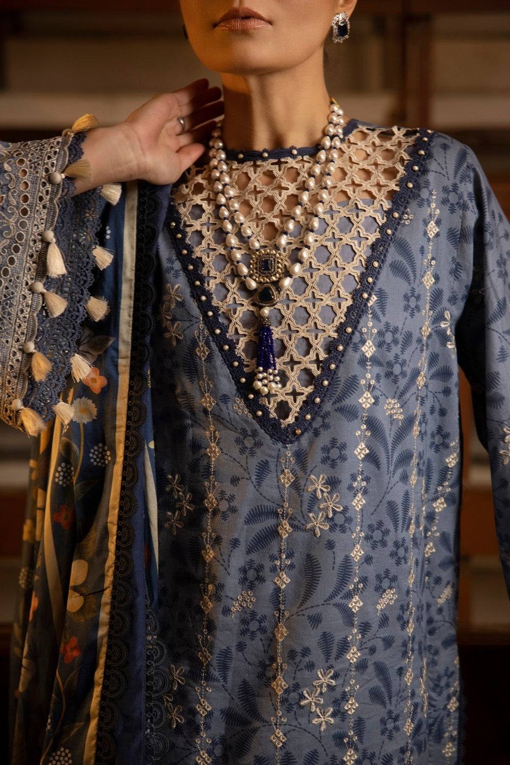 Ittehad | Embroidered Lawn | I-15 - Pakistani Designer Dress - by Ittehad | Type: Luxury - 100% Original at Saira Sultan