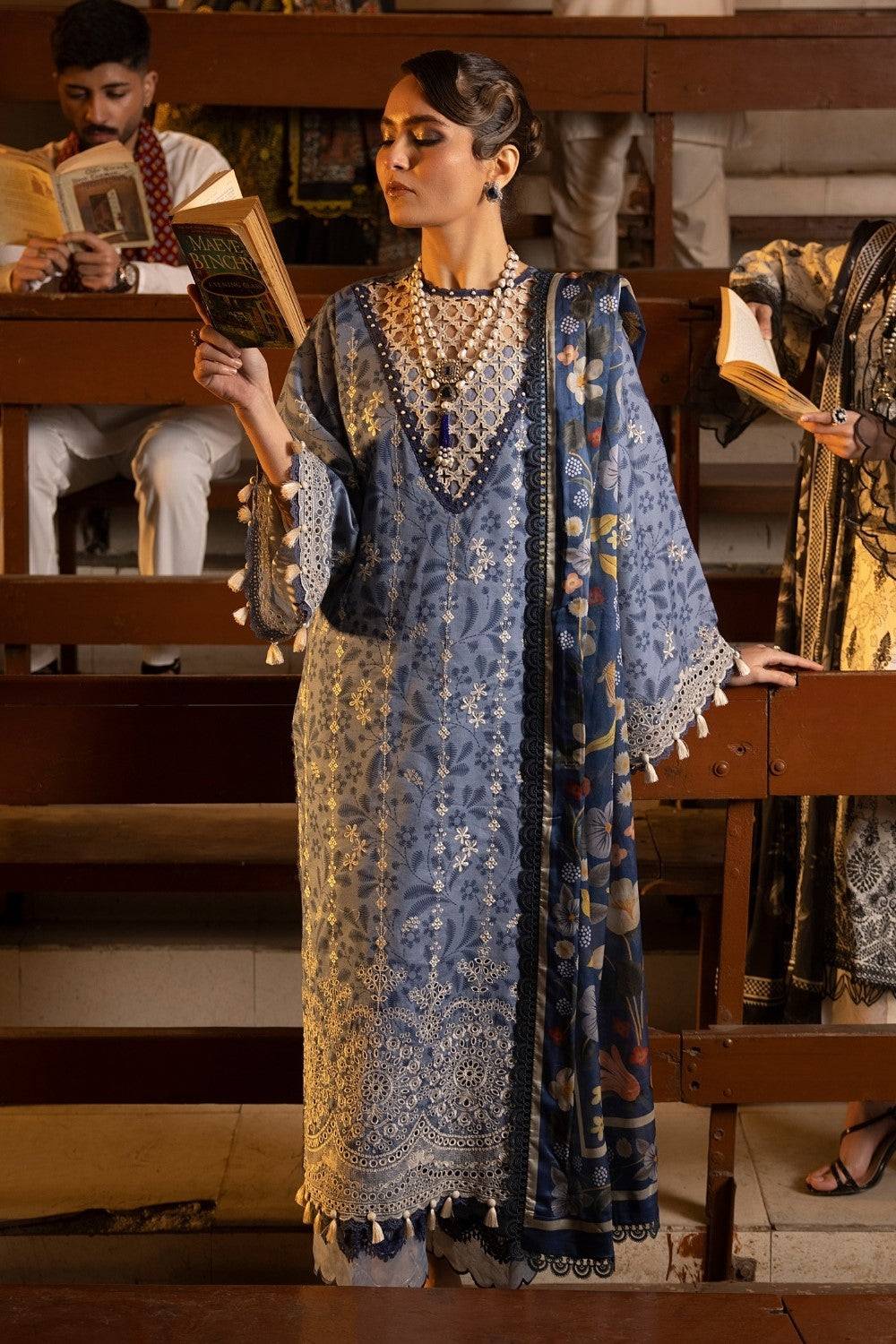 Ittehad | Embroidered Lawn | I-15 - Pakistani Designer Dress - by Ittehad | Type: Luxury - 100% Original at Saira Sultan