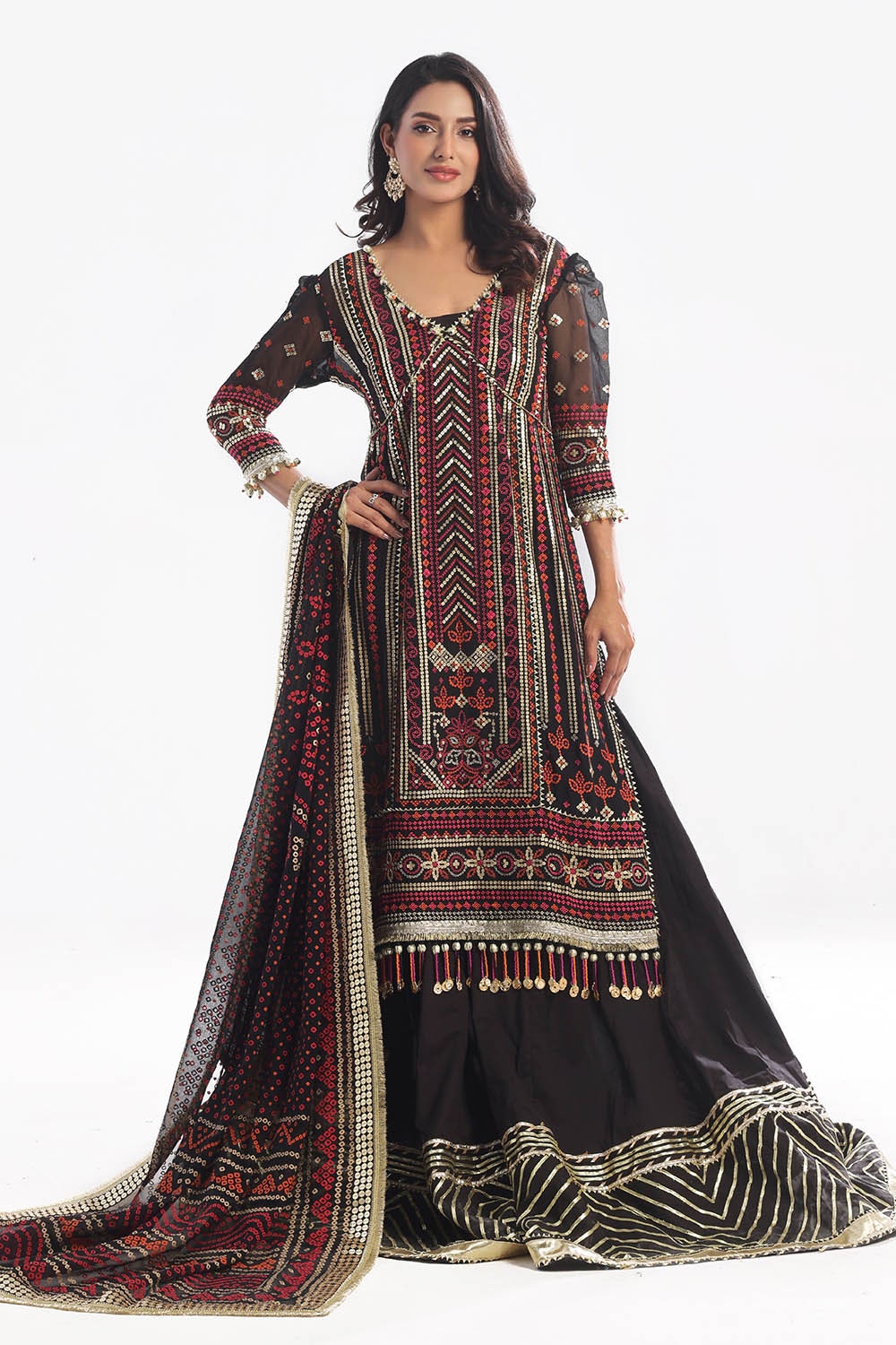 Gul Ahmed | Chunri Lawn 25 | BM-52011 XS Black Chiffon