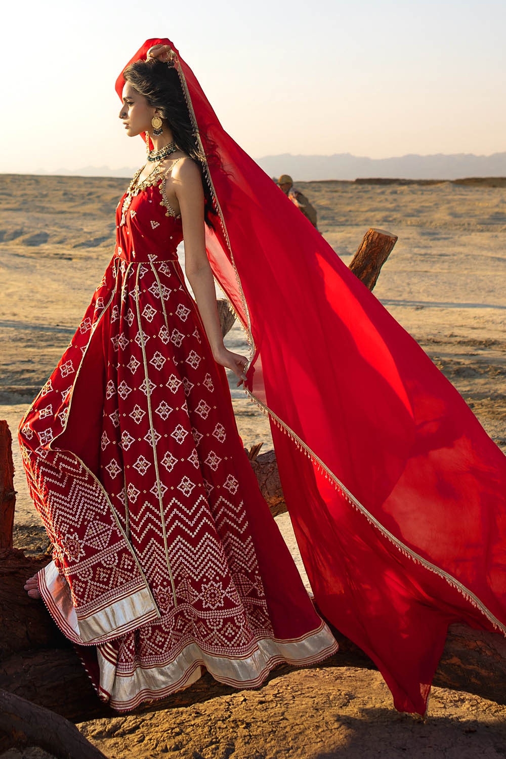 Gul Ahmed | Chunri Lawn 25 | CL-52442 Custom Size Red Lawn