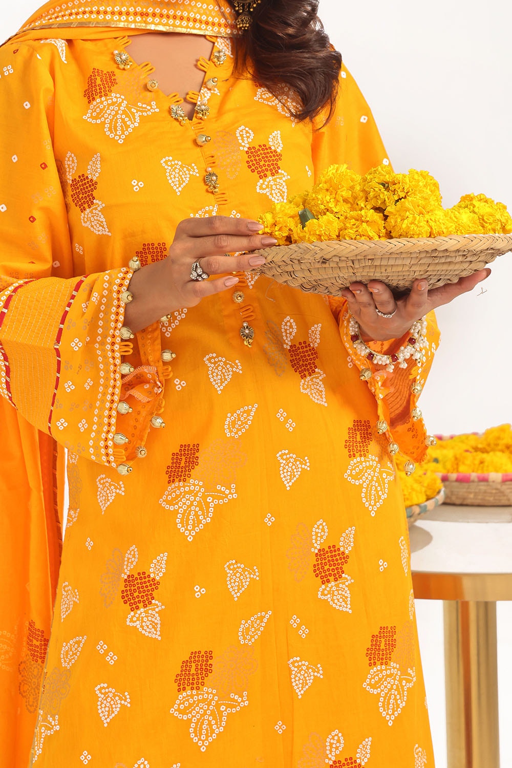 Gul Ahmed | Chunri Lawn 25 | CL-52177 A M Yellow Lawn