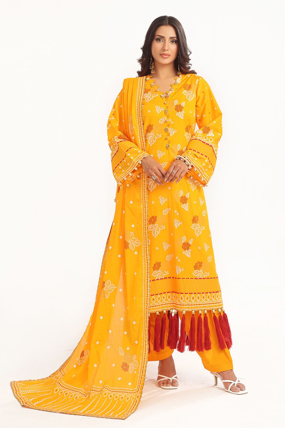 Gul Ahmed | Chunri Lawn 25 | CL-52177 A XS Yellow Lawn