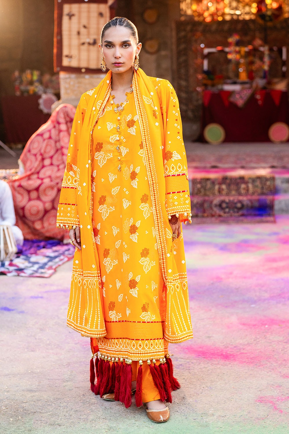 Gul Ahmed | Chunri Lawn 25 | CL-52177 A L Yellow Lawn