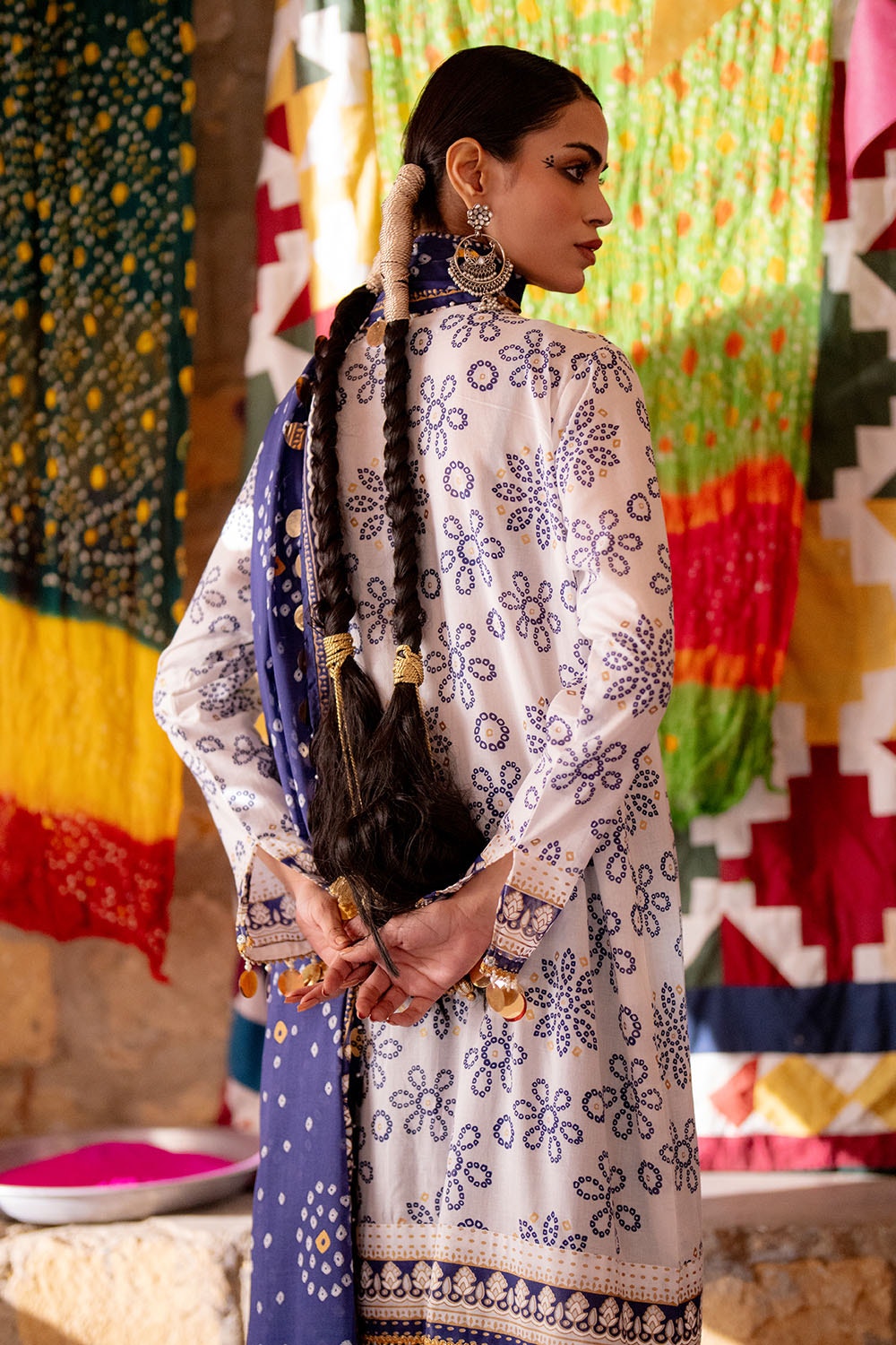 Gul Ahmed | Chunri Lawn 25 | CL-52411 B S Off White Lawn
