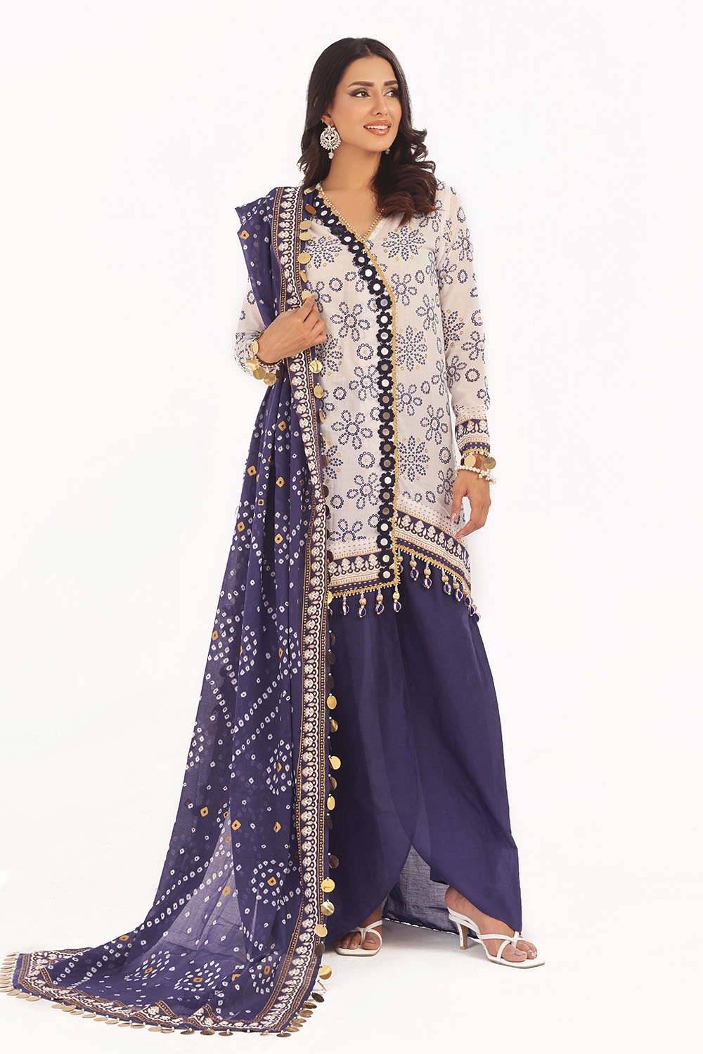 Gul Ahmed | Chunri Lawn 25 | CL-52411 B XS Off White Lawn