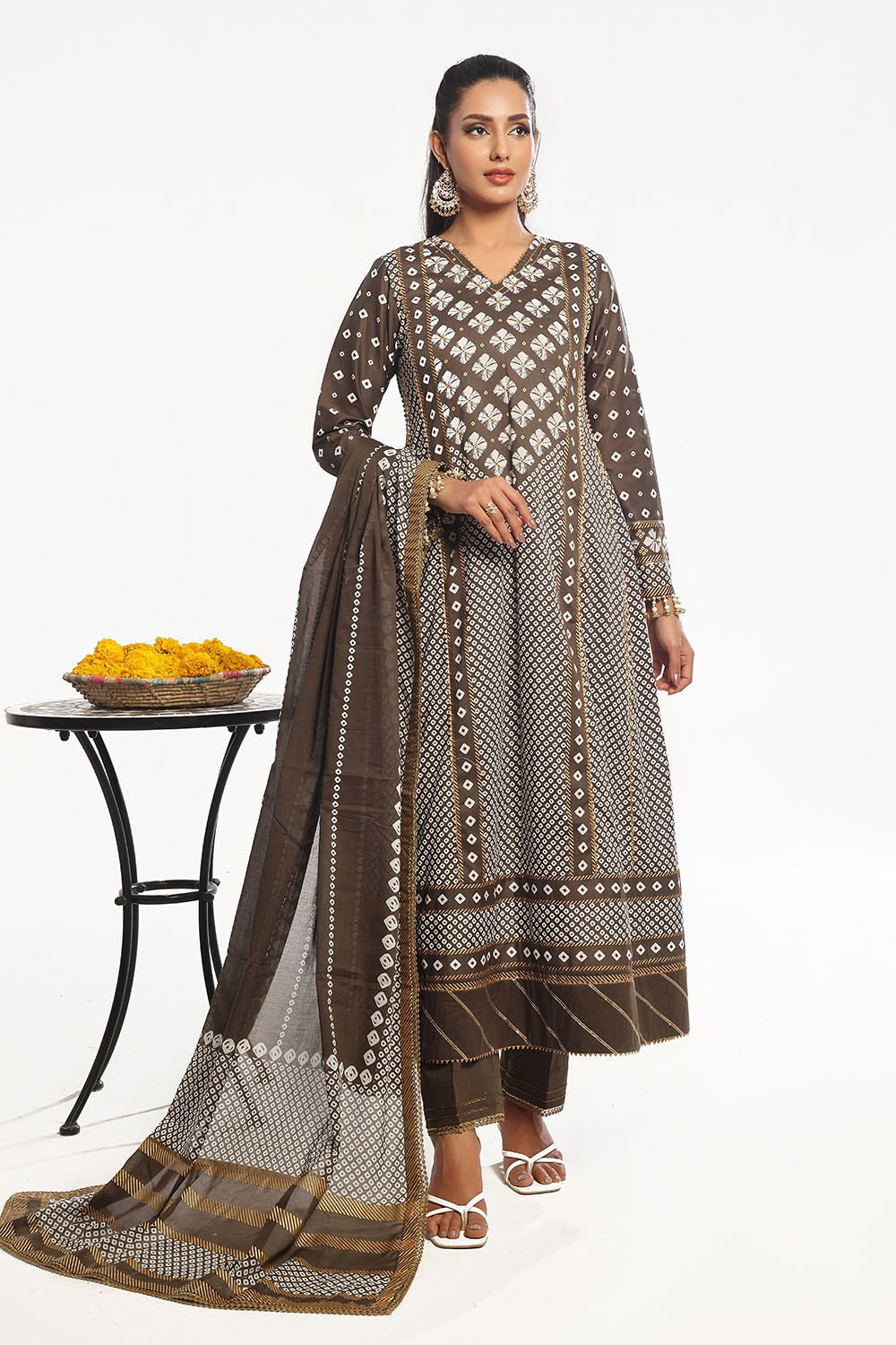 Gul Ahmed | Chunri Lawn 25 | CL-52401 B XS Brown Lawn