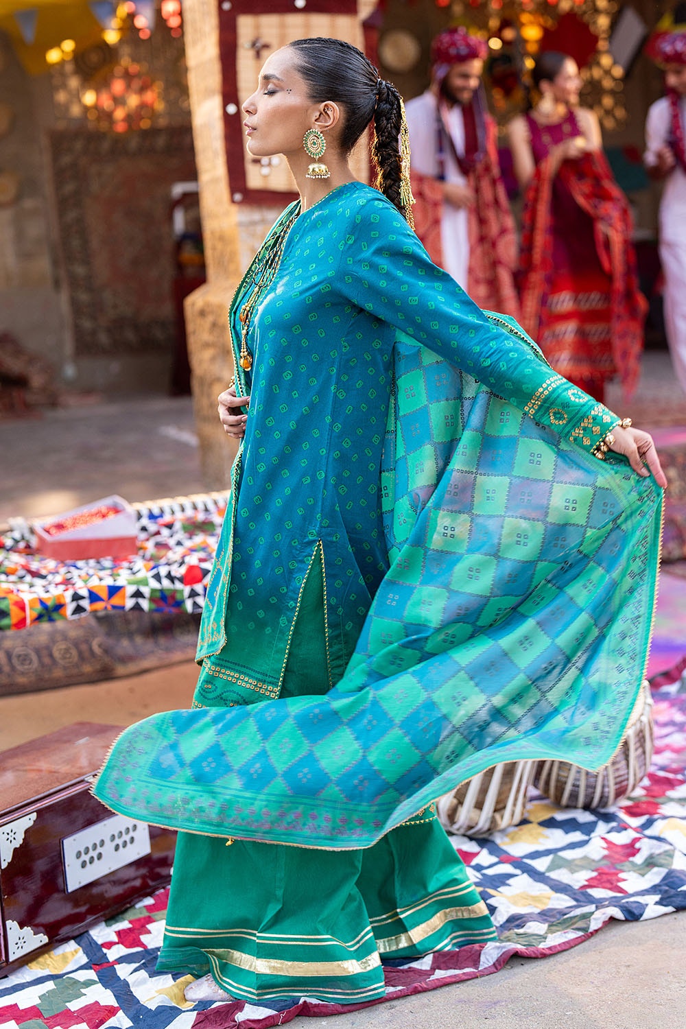 Gul Ahmed | Chunri Lawn 25 | CL-52410 A XL Sea Green Lawn