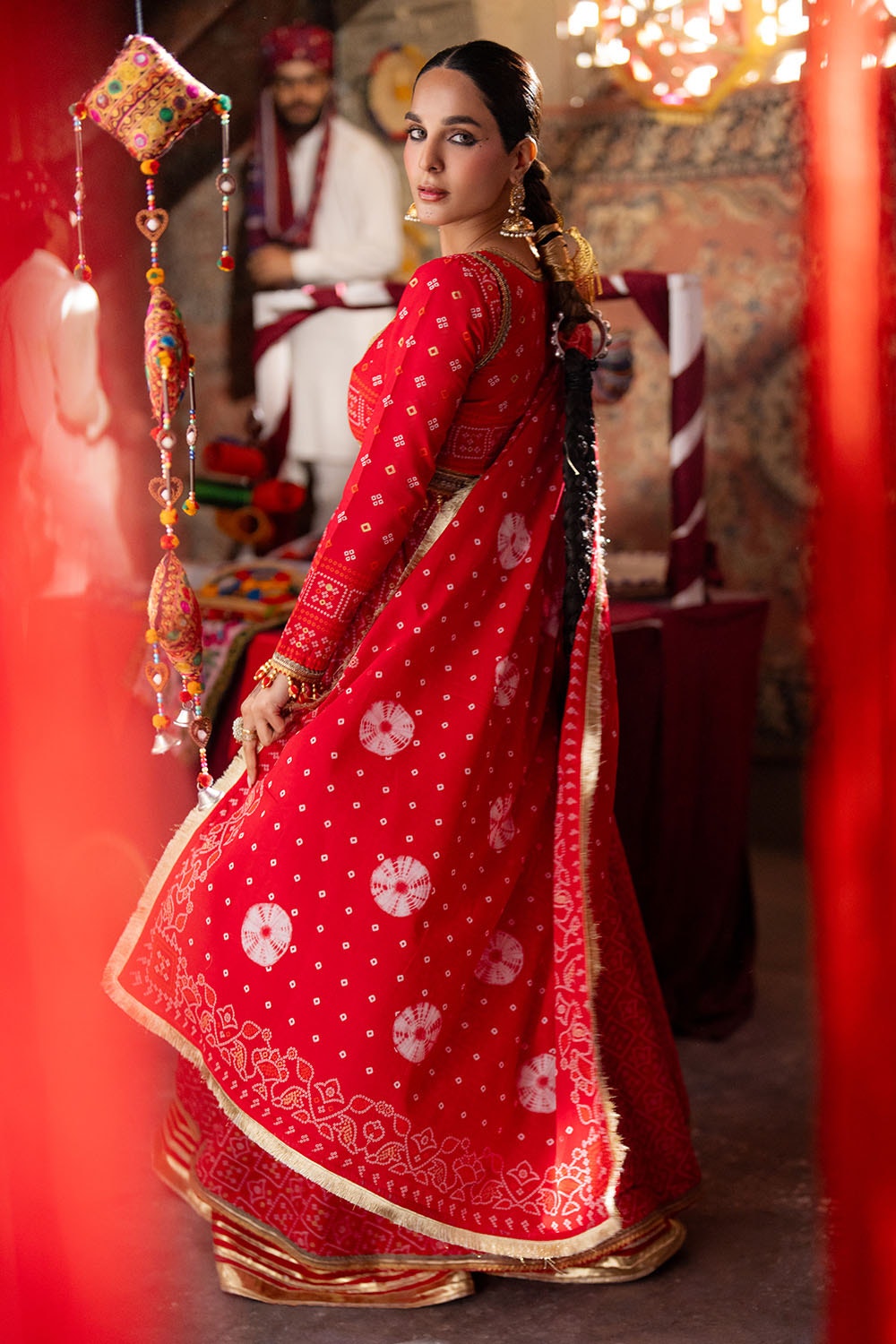 Gul Ahmed | Chunri Lawn 25 | CL-52484 B S Carrot Pink Lawn