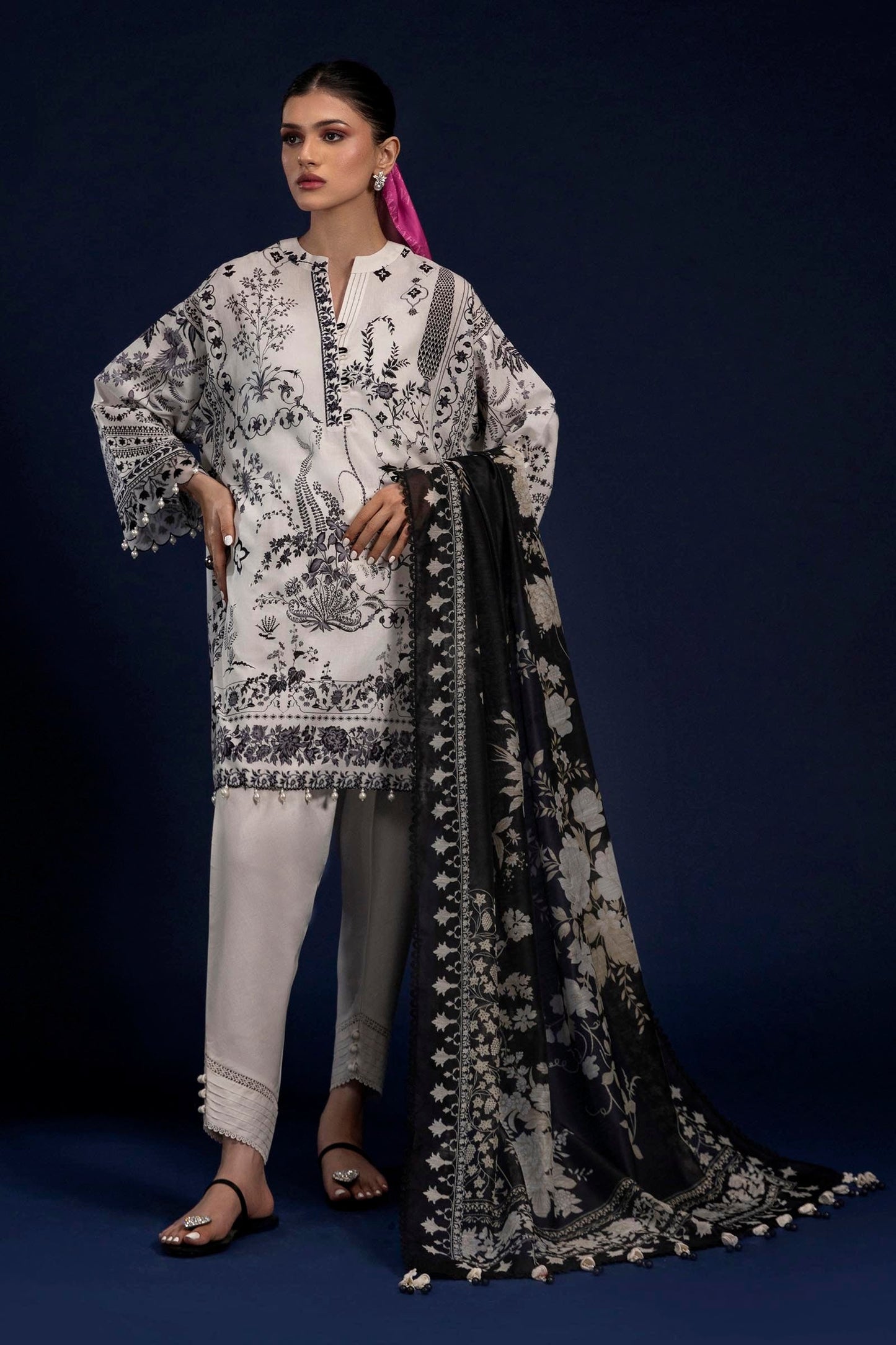Sana Safinaz | Mahay Spring 25 | A-16 XS White Lawn