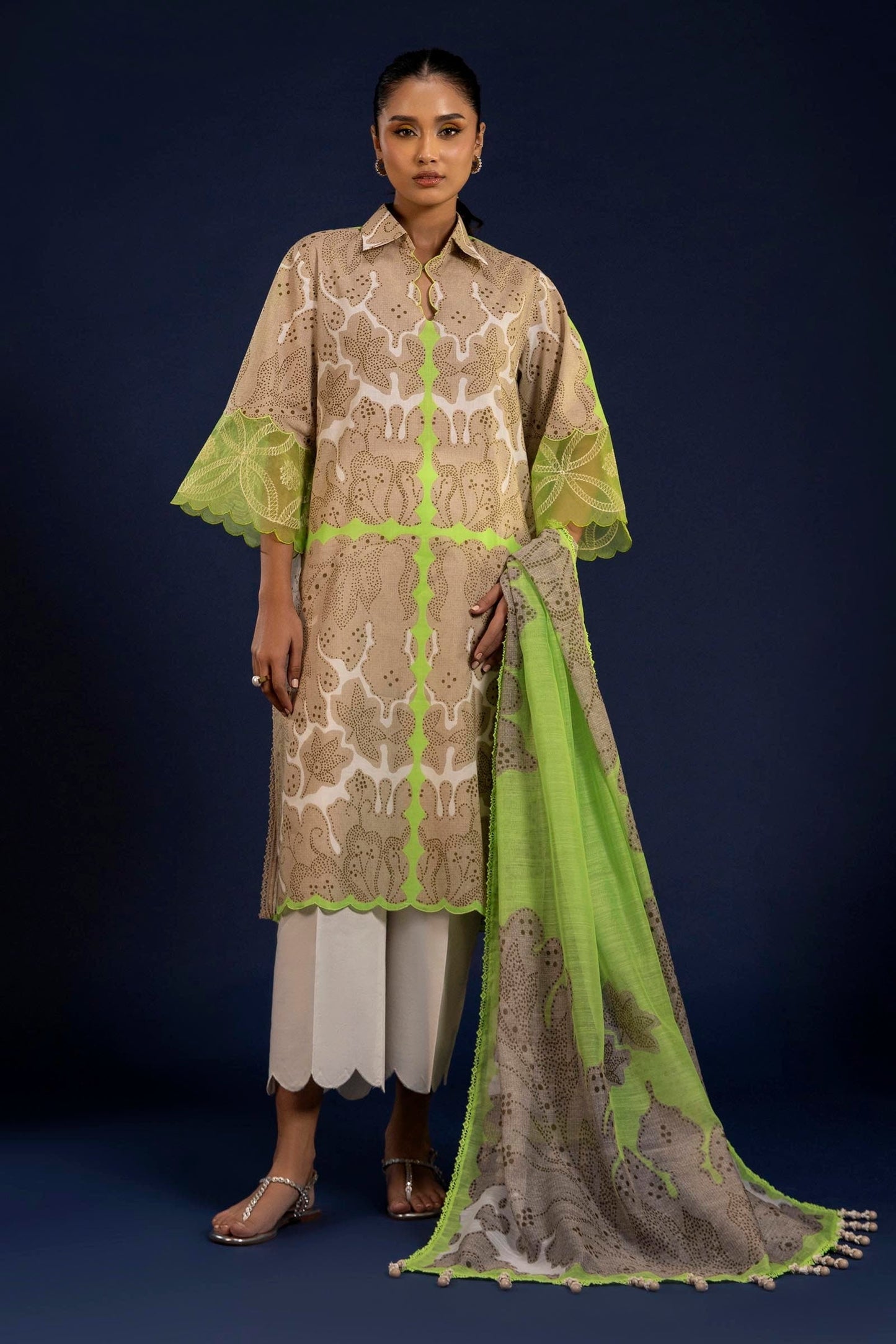 Sana Safinaz | Mahay Spring 25 | A-13 XS Coffee Lawn