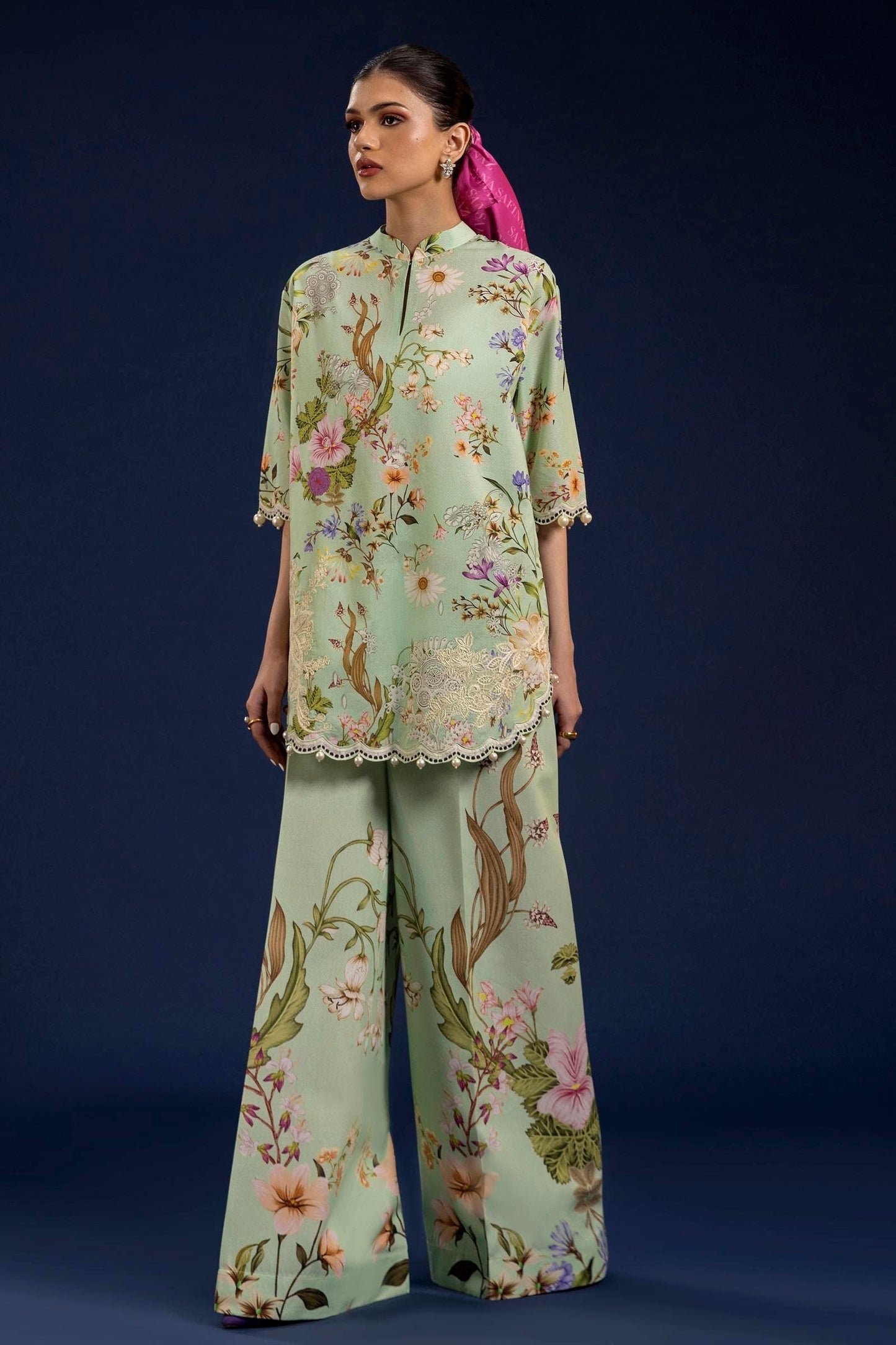 Sana Safinaz | Mahay Spring 25 | A-01 XS Pastel Mint Lawn