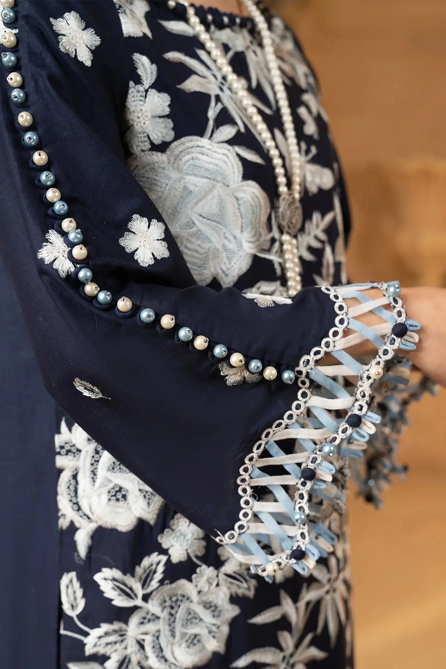 Hemstitch | Summer Luxury Lawn 24 | Ice Blue - Pakistani Designer Dress - by Hemstitch | Type: Luxury - 100% Original at Saira Sultan