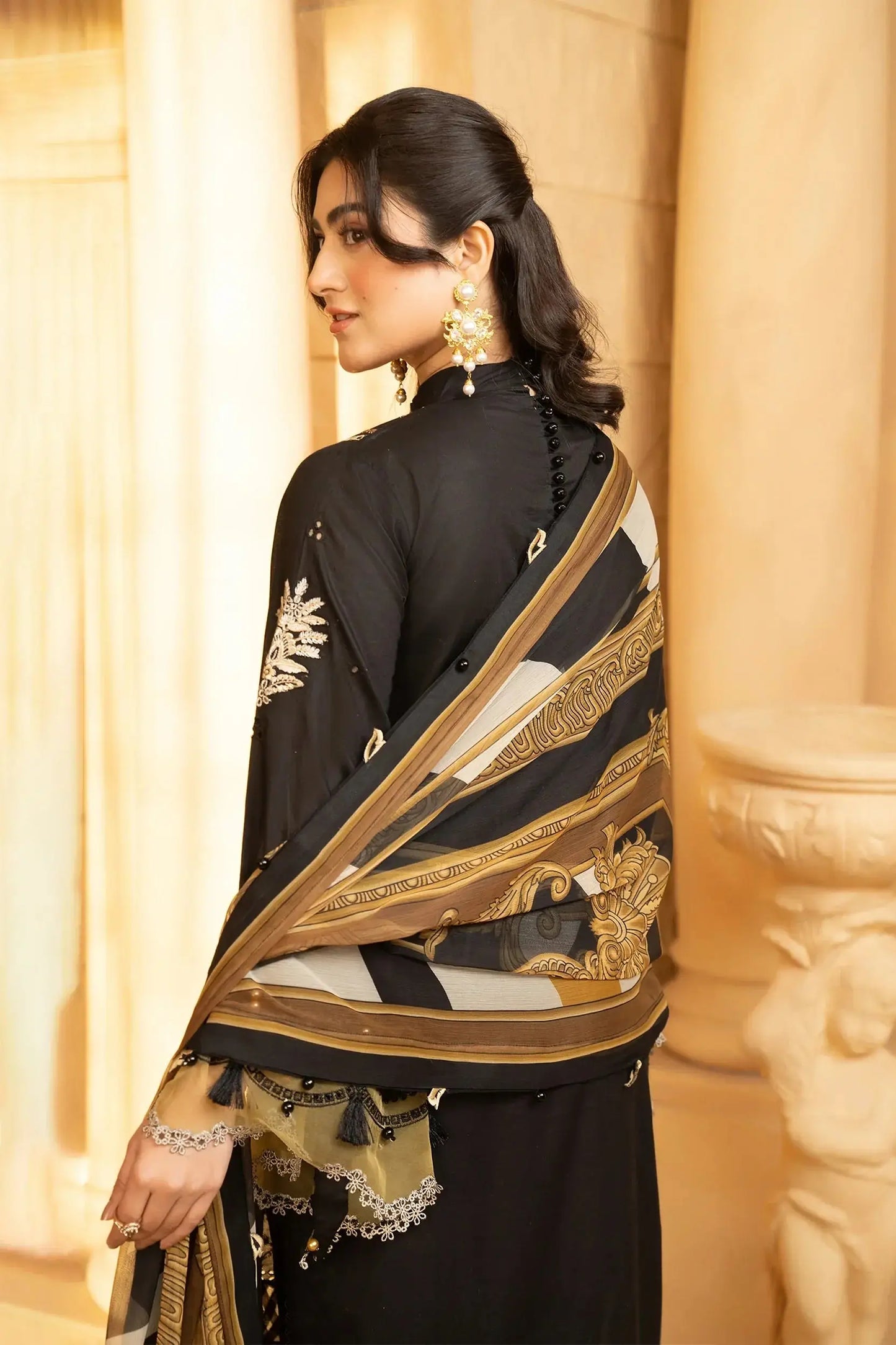 Hemstitch | Summer Luxury Lawn 24 | Cocoa - Pakistani Designer Dress - by Hemstitch | Type: Luxury - 100% Original at Saira Sultan