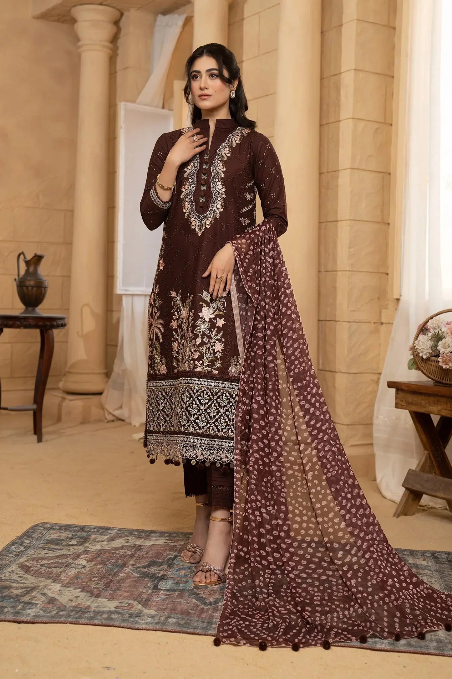 Hemstitch | Summer Luxury Lawn 24 | Mulberry - Pakistani Designer Dress - by Hemstitch | Type: Luxury - 100% Original at Saira Sultan