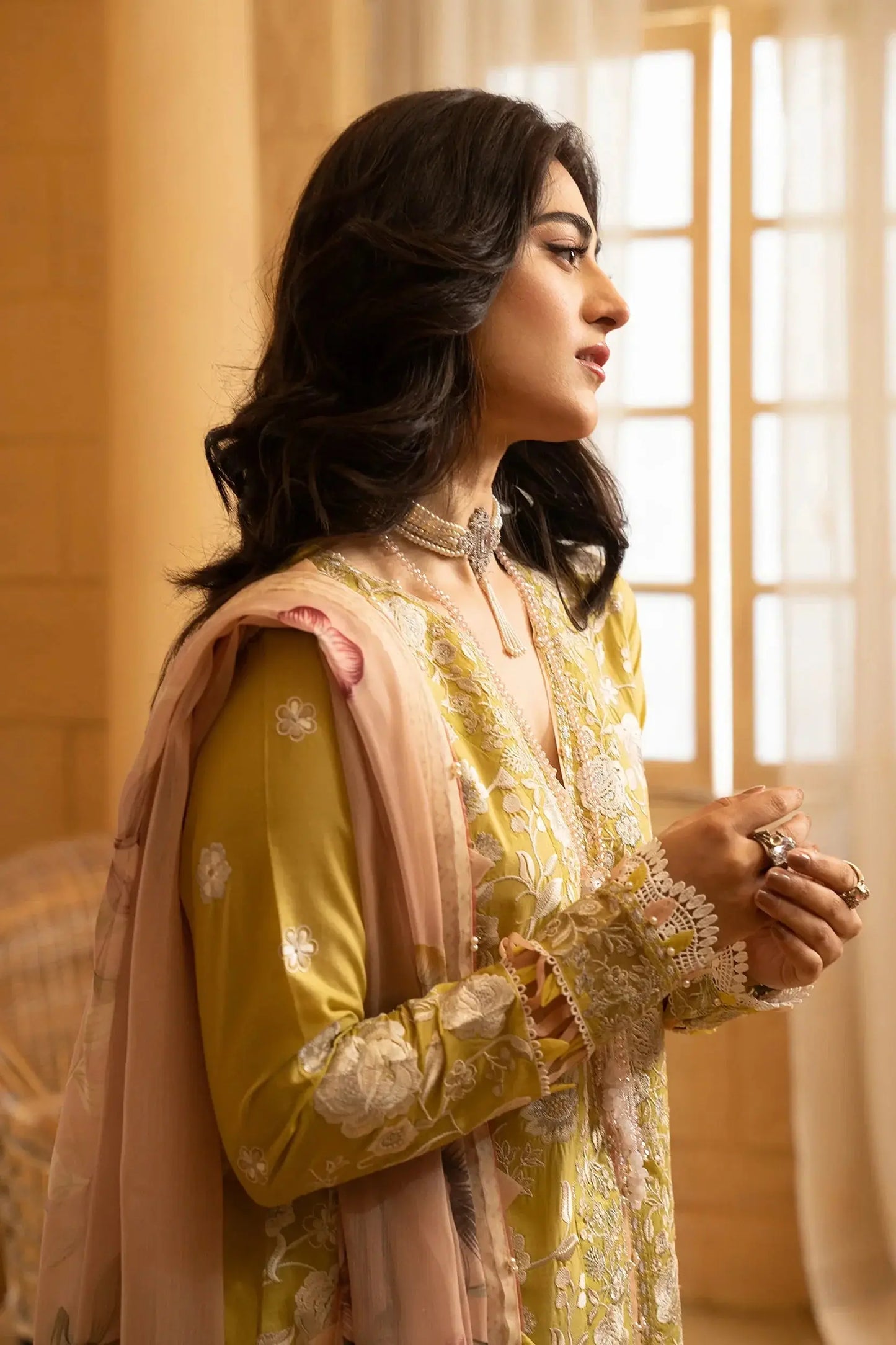 Hemstitch | Summer Luxury Lawn 24 | Lime - Pakistani Designer Dress - by Hemstitch | Type: Luxury - 100% Original at Saira Sultan