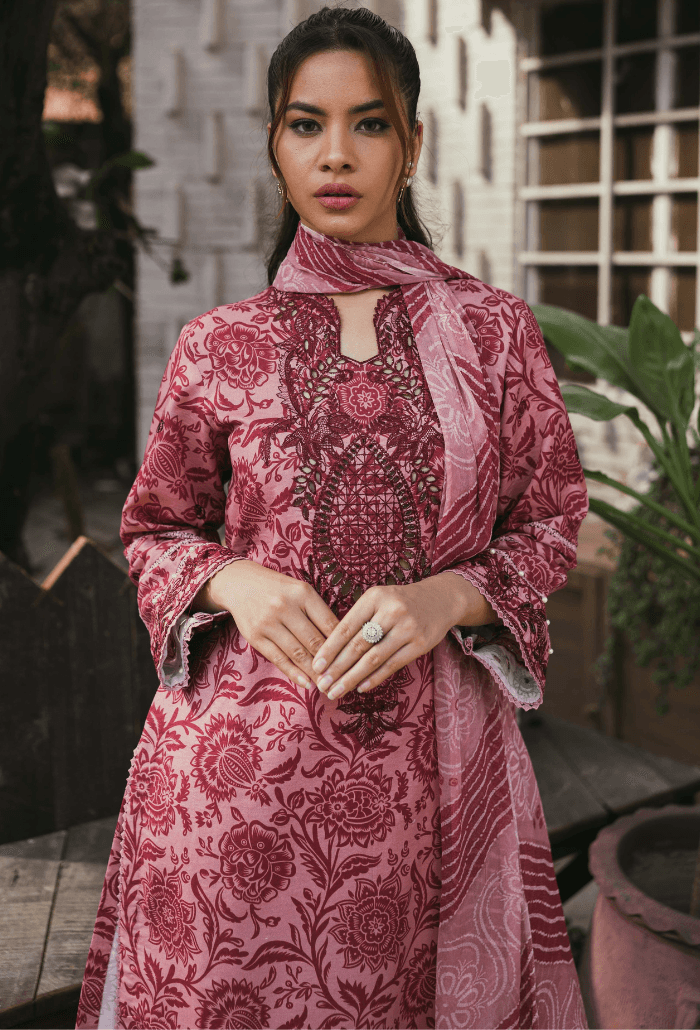 Humdum | Gardenia Lawn | D010 - Pakistani Designer Dress - by HumDum | Type: Luxury - 100% Original at Saira Sultan