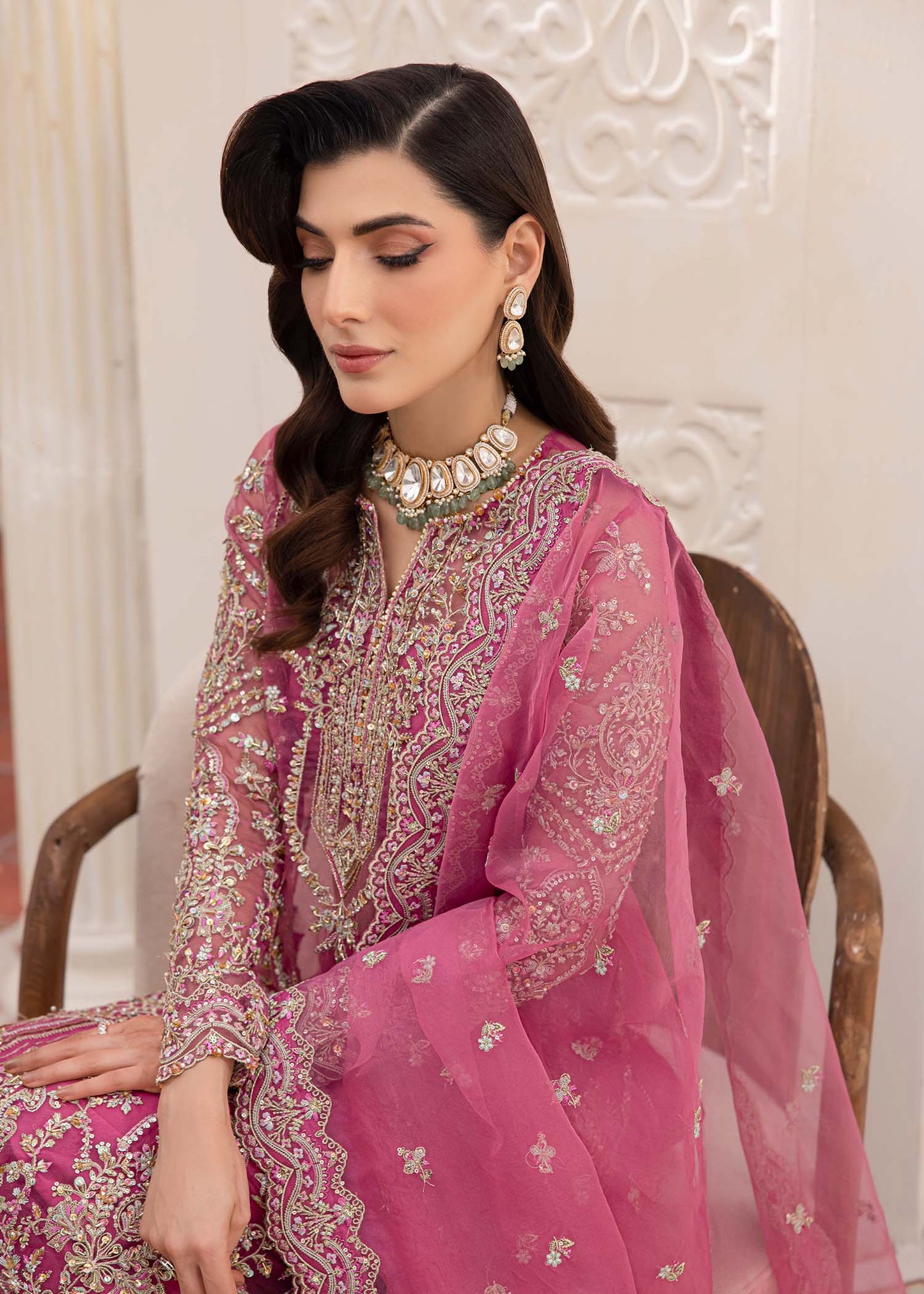 Kanwal Malik | Mirha Eid Luxury Pret 25 | Risha L Pink Synthetic Organza