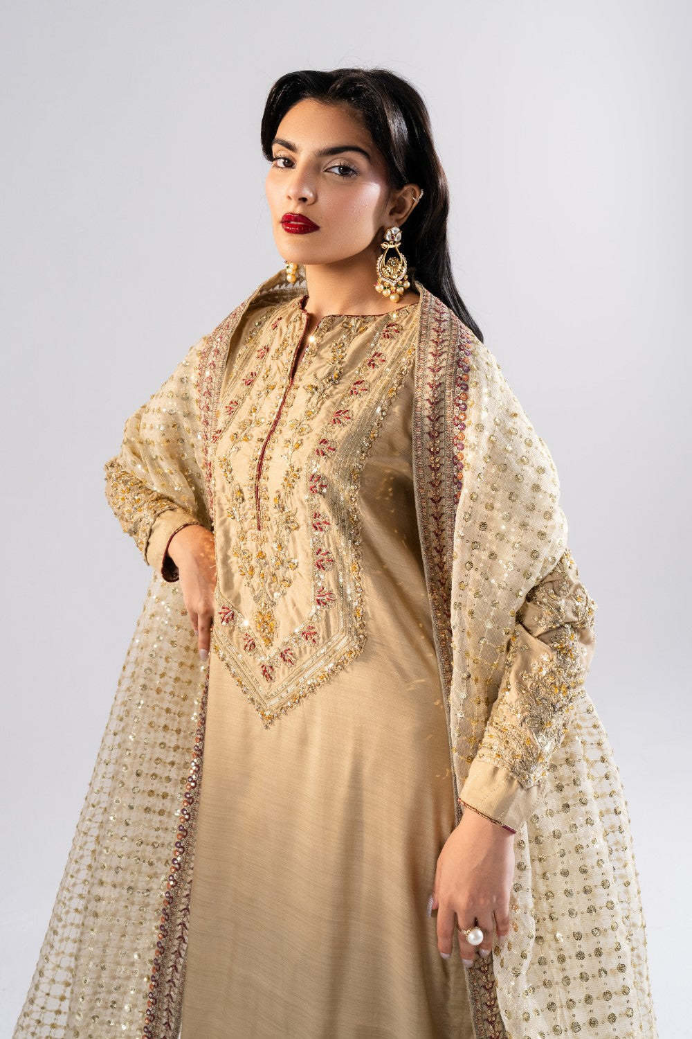 Maryum N Maria | Luna Formals | ZURI L Dull Gold Viscose Cotton