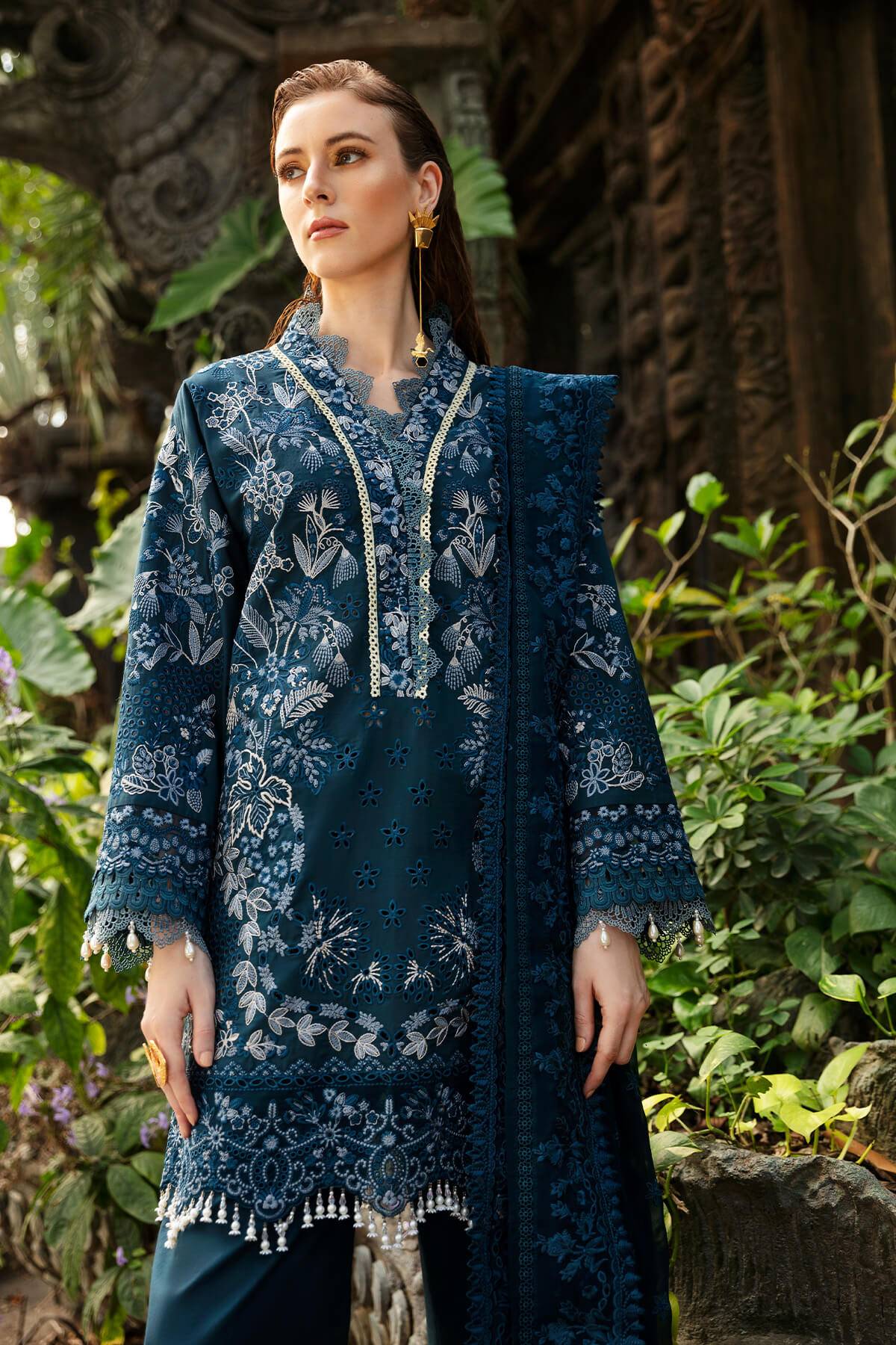 Imrozia Premium | Reve Luxury Lawn | S.L 58 Desiree - Pakistani Designer Dress - by Imrozia Premium | Type: Luxury - 100% Original at Saira Sultan