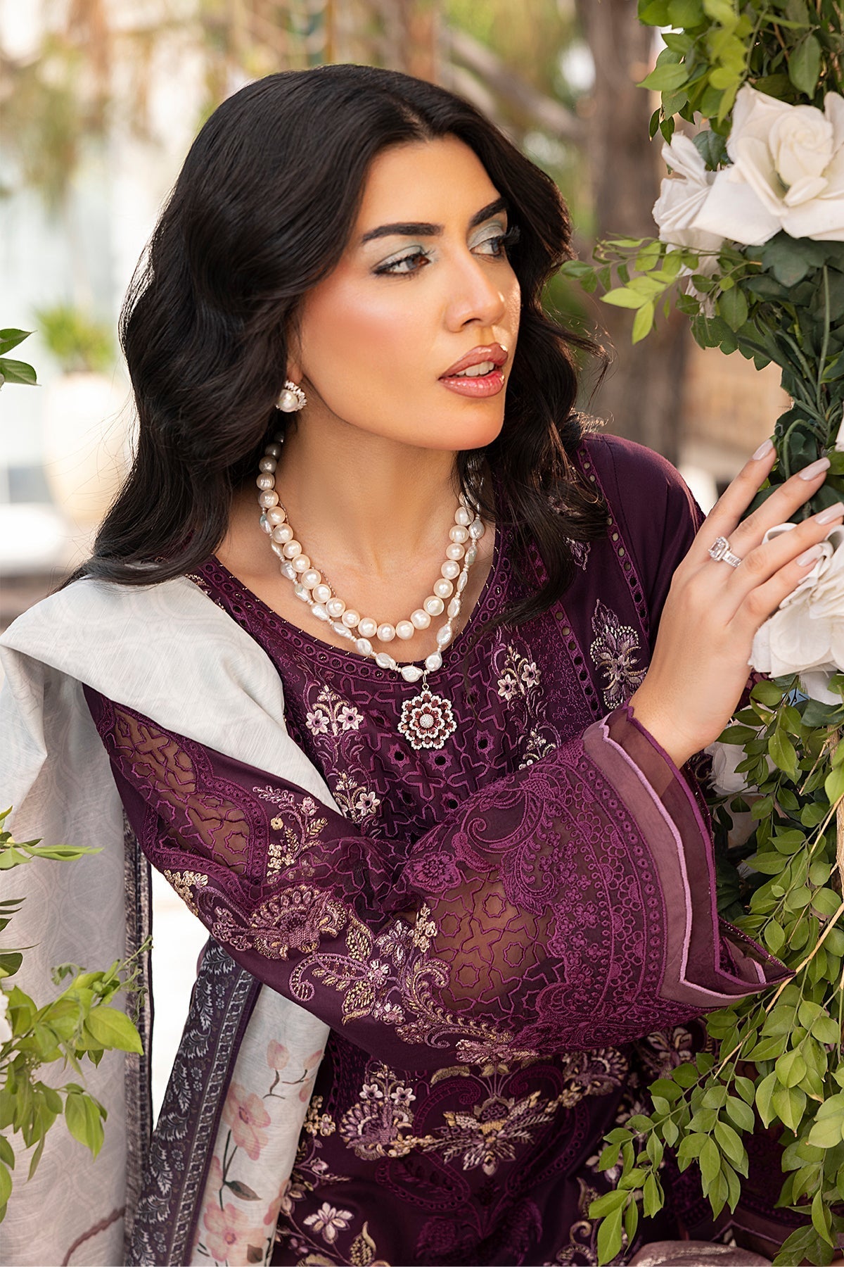 Imrozia Premium | Rang e Bahar | IP-123 RASHA L Wine Berry Cotton
