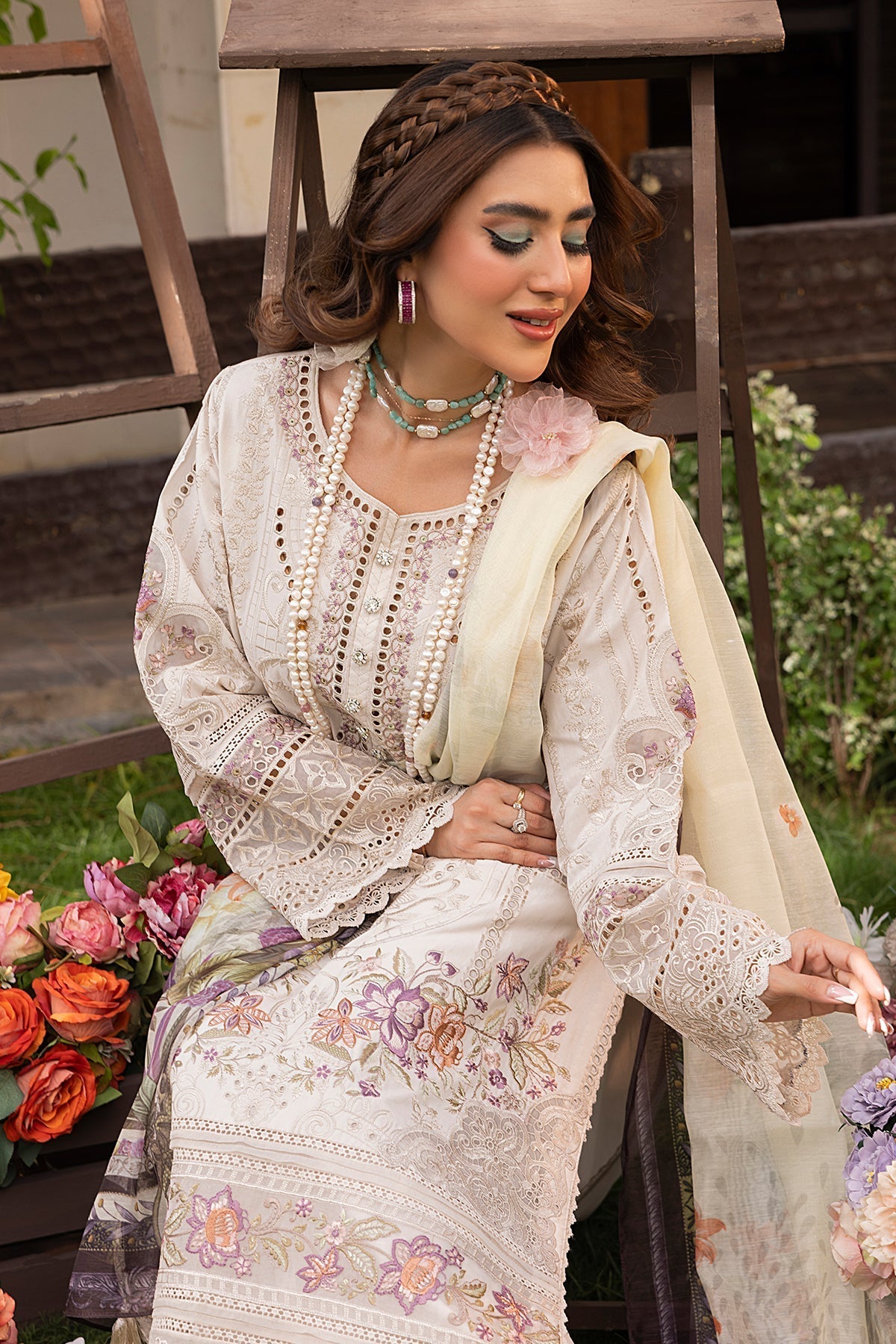 Imrozia Premium | Rang e Bahar | IP-124 JANAN L Off White Cotton