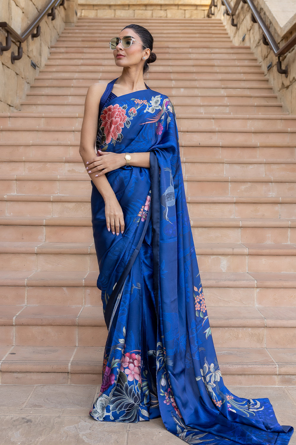 Saira Rizwan | Resort Collection 25 | DIVA-SRRC05-25 M Royal Blue Charmeuse Silk