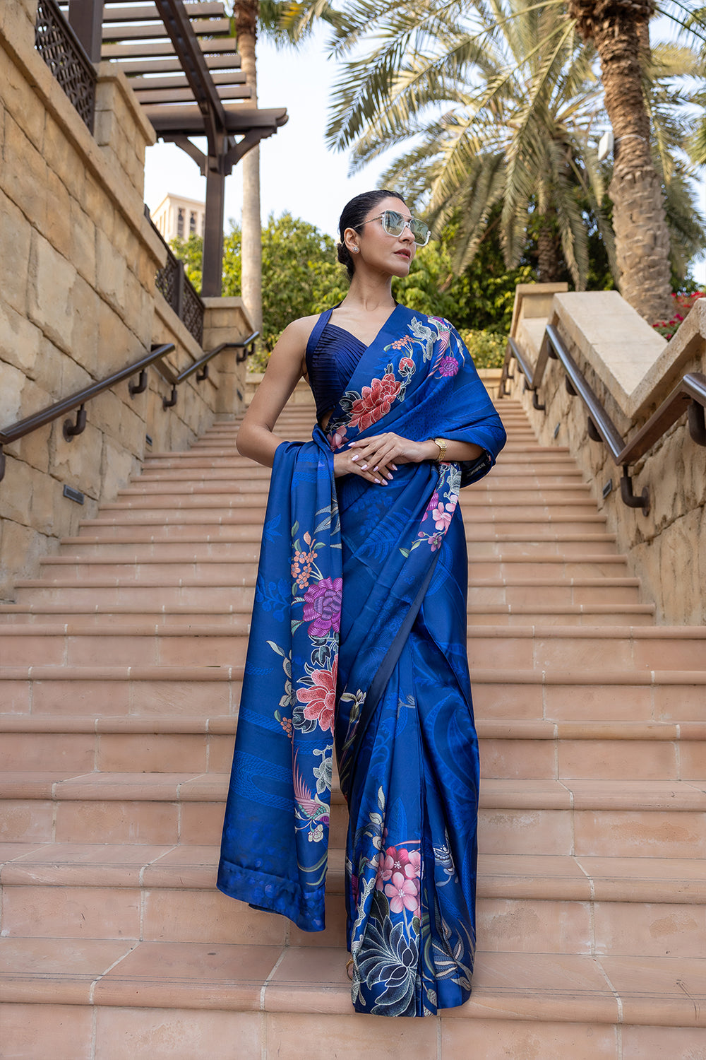 Saira Rizwan | Resort Collection 25 | DIVA-SRRC05-25 XS Royal Blue Charmeuse Silk