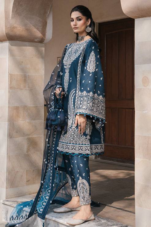 Jazmin | Shahkaar Luxury Lawn 24 | SL24-D5 - Pakistani Designer Dress - by Jazmin | Type: Luxury - 100% Original at Saira Sultan