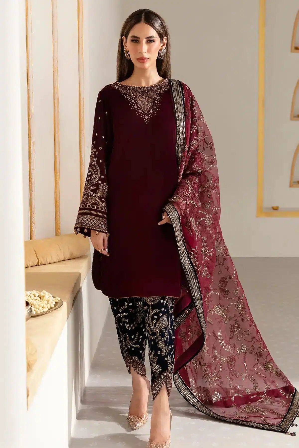 Jazmin | Velvet 23 | VF-2017 - Pakistani Designer Dress - by Jazmin | Type: Formal - 100% Original at Saira Sultan