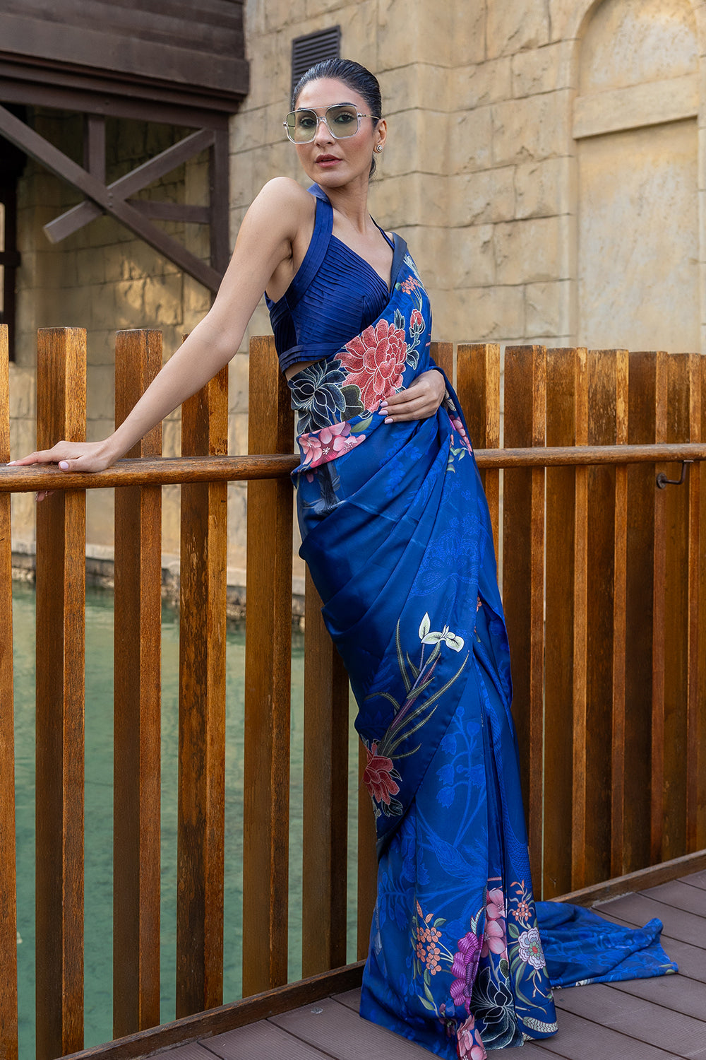 Saira Rizwan | Resort Collection 25 | DIVA-SRRC05-25 Custom Size Royal Blue Charmeuse Silk