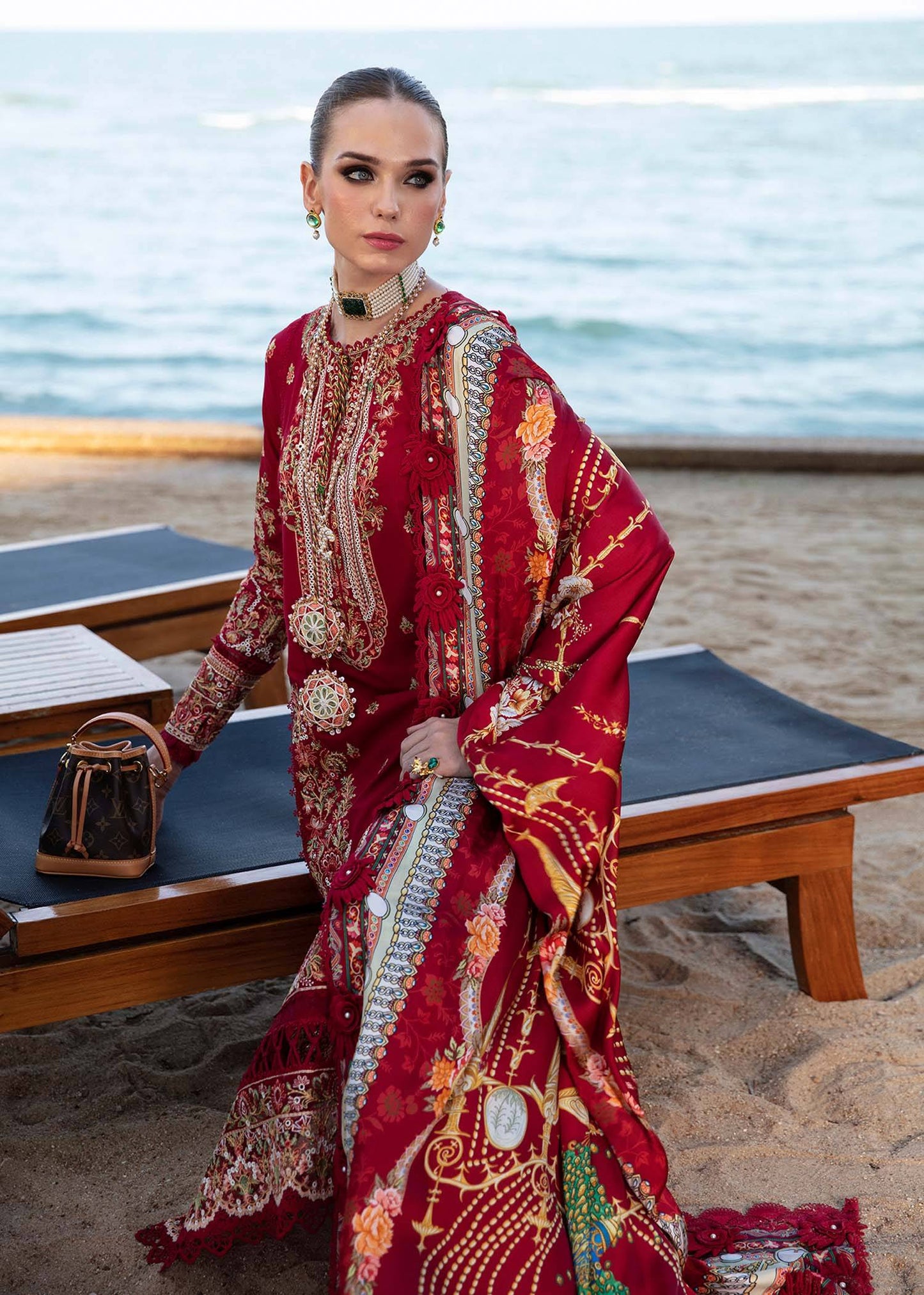 Kanwal Malik | Sareen Luxury Lawn 24 | Rose - Pakistani Designer Dress - by Kanwal Malik | Type: Luxury - 100% Original at Saira Sultan
