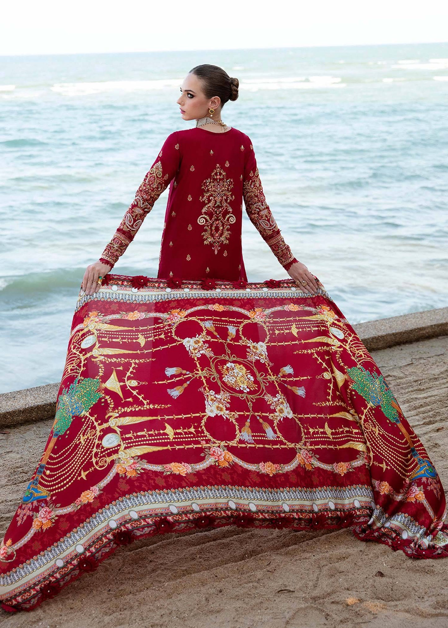 Kanwal Malik | Sareen Luxury Lawn 24 | Rose - Pakistani Designer Dress - by Kanwal Malik | Type: Luxury - 100% Original at Saira Sultan