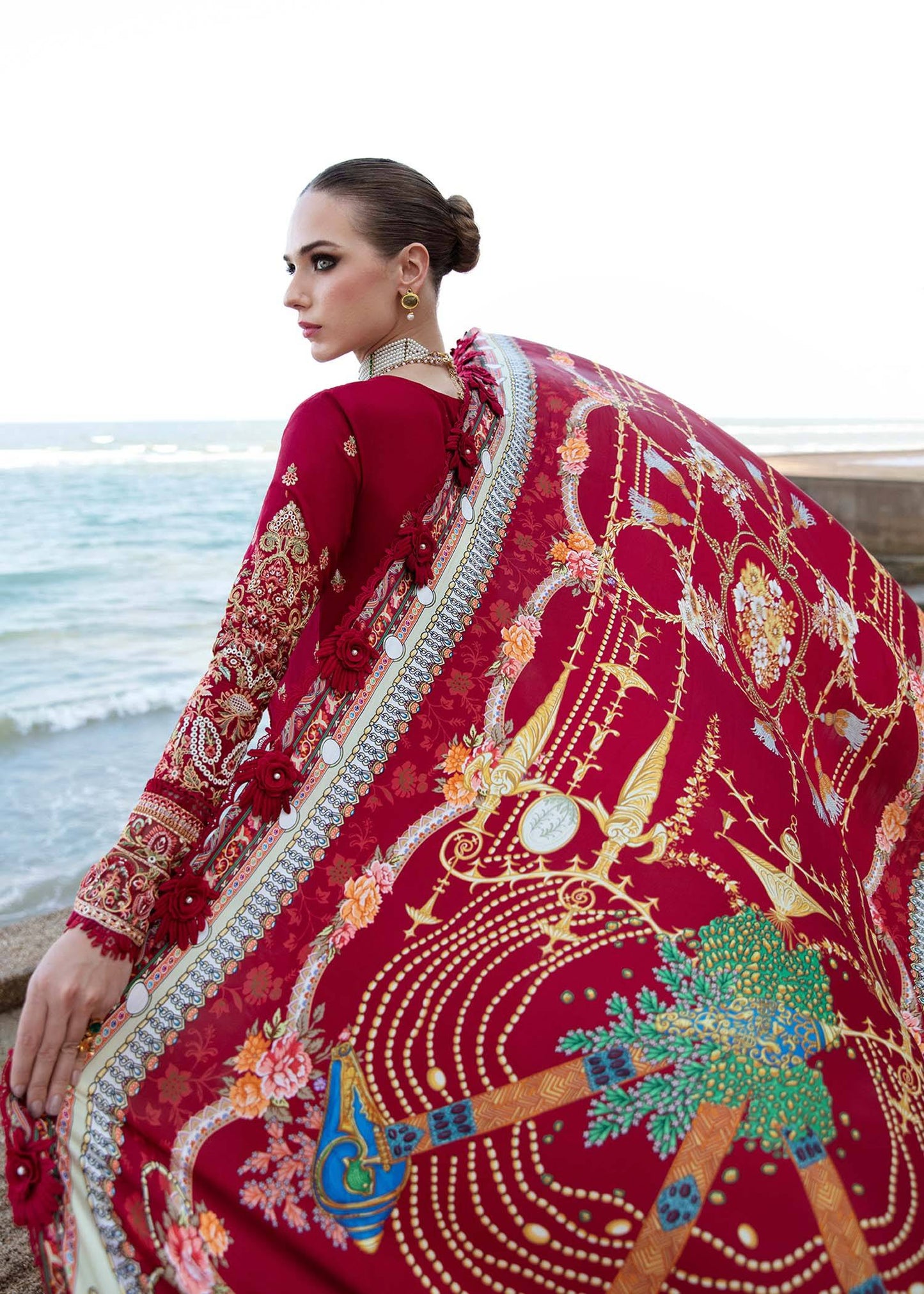 Kanwal Malik | Sareen Luxury Lawn 24 | Rose - Pakistani Designer Dress - by Kanwal Malik | Type: Luxury - 100% Original at Saira Sultan