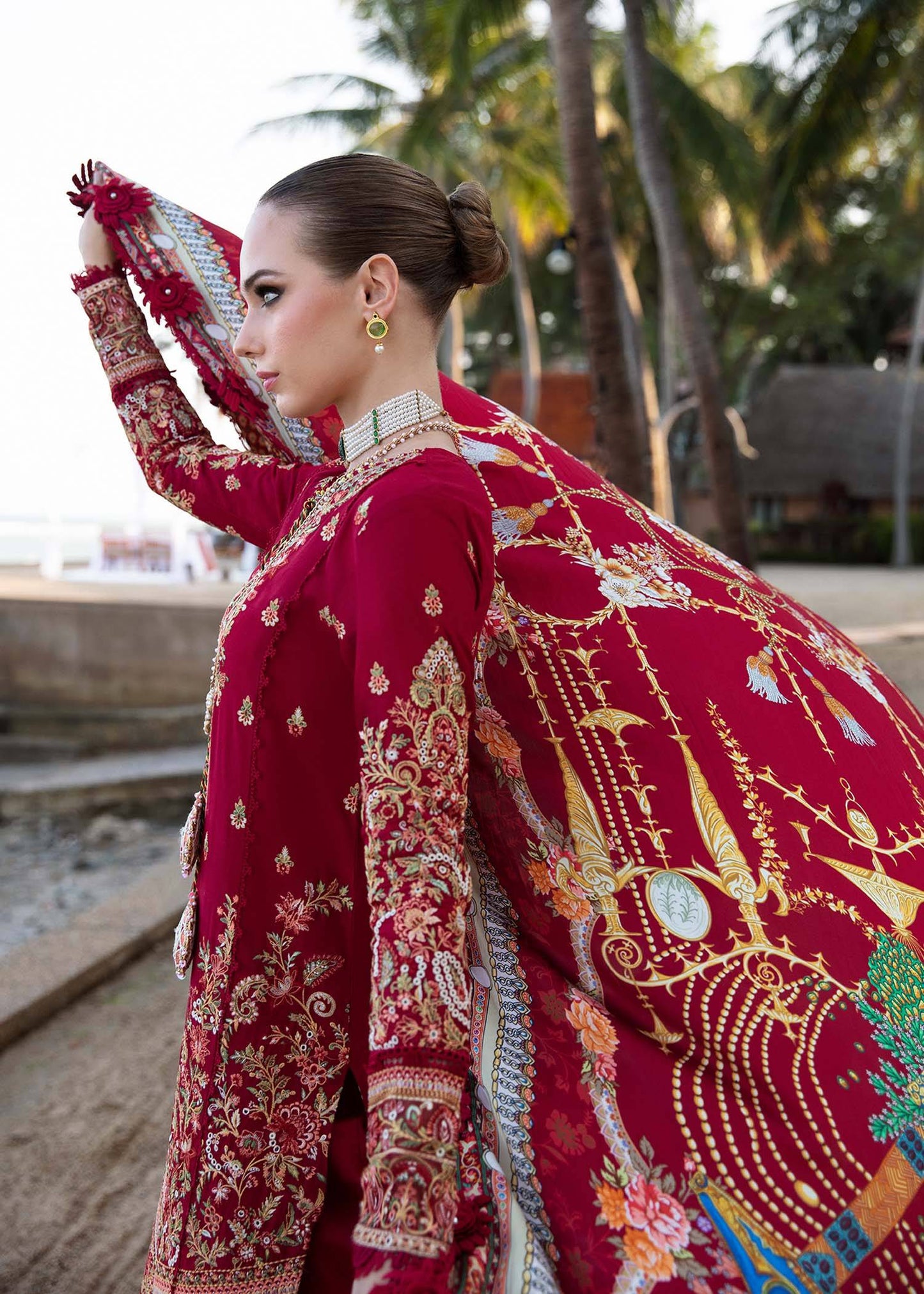 Kanwal Malik | Sareen Luxury Lawn 24 | Rose - Pakistani Designer Dress - by Kanwal Malik | Type: Luxury - 100% Original at Saira Sultan