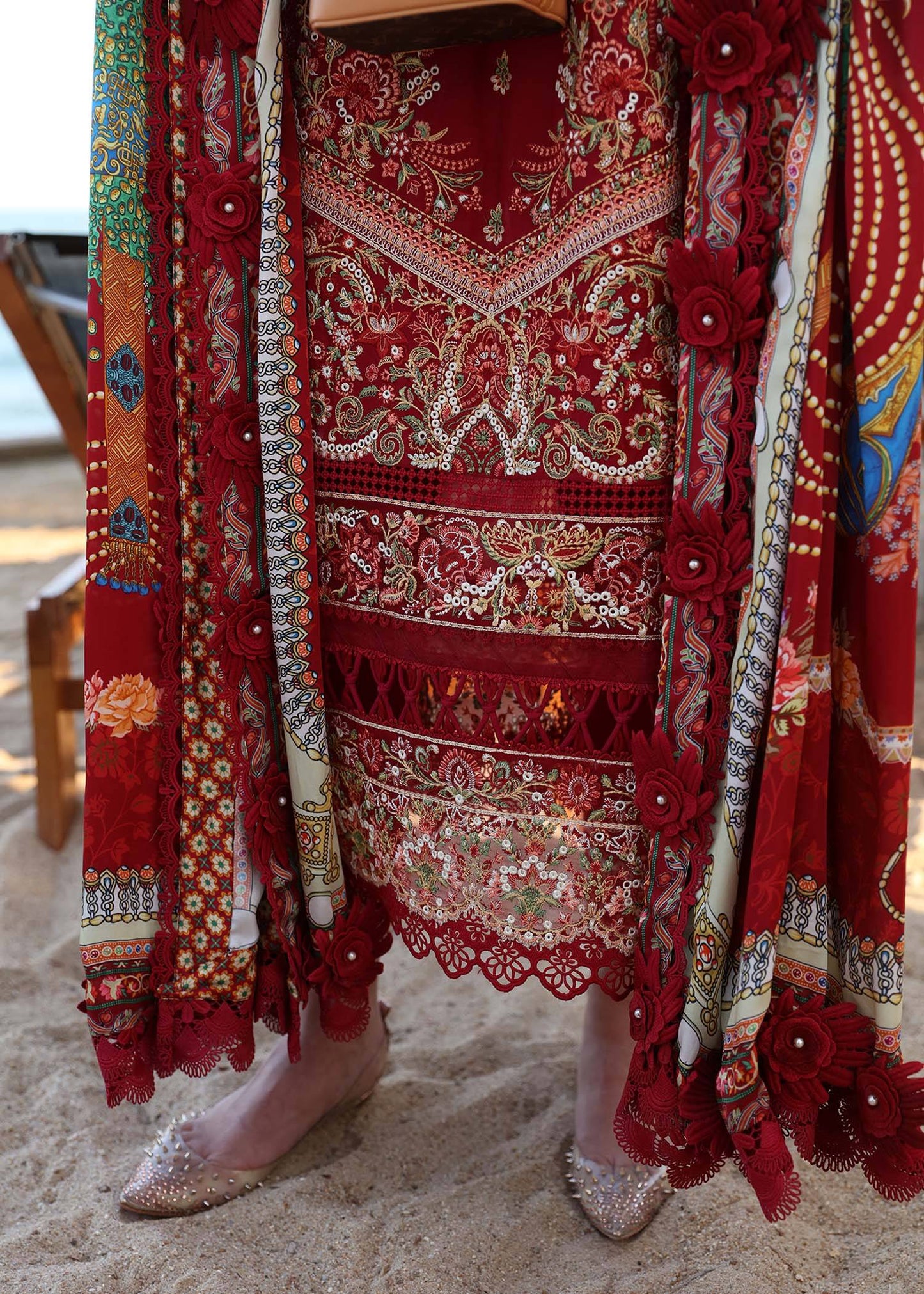 Kanwal Malik | Sareen Luxury Lawn 24 | Rose - Pakistani Designer Dress - by Kanwal Malik | Type: Luxury - 100% Original at Saira Sultan
