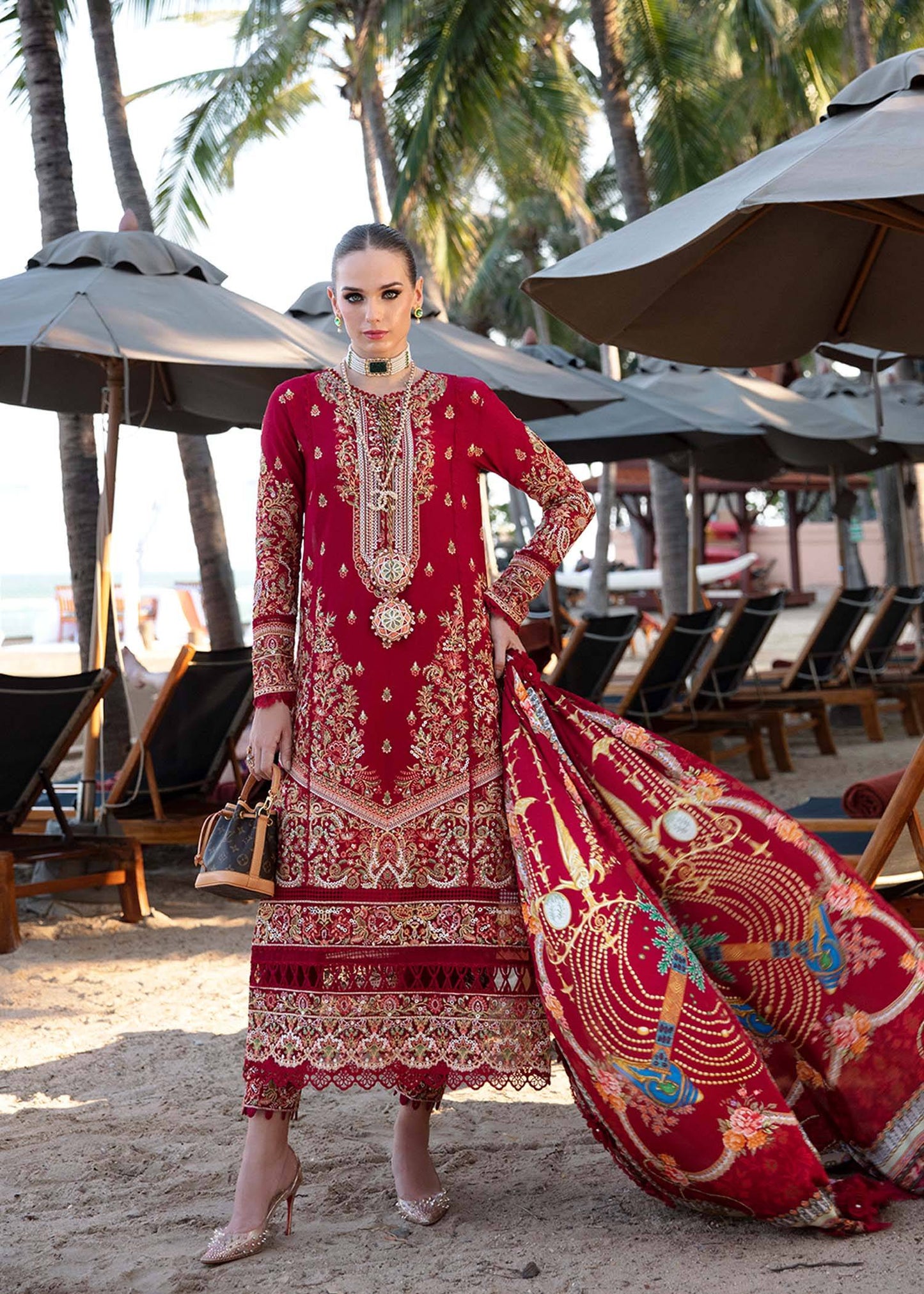 Kanwal Malik | Sareen Luxury Lawn 24 | Rose - Pakistani Designer Dress - by Kanwal Malik | Type: Luxury - 100% Original at Saira Sultan