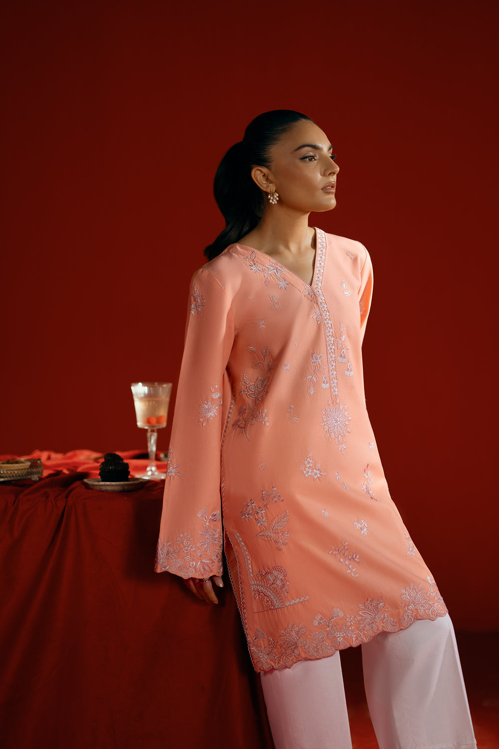 Saira Rizwan | Joolie Co ords | JOOLIE PEACH - JBP25-05 - Pakistani Designer Dress - by Saira Rizwan - Type : - 100% Original at Saira Sultan