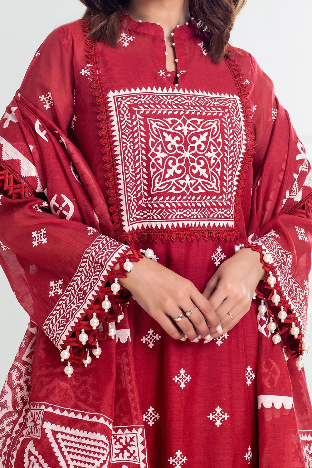 Gul Ahmed | Festive Capsule 25 | SP-52013 M Haute Red Lawn