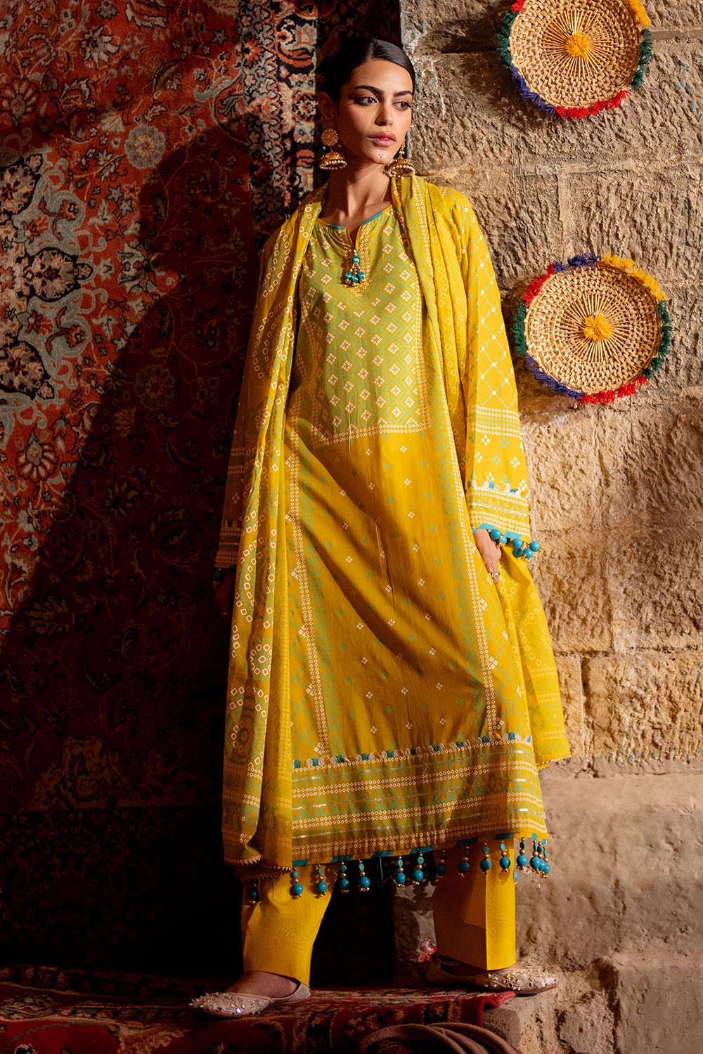 Gul Ahmed | Chunri Lawn 25 | CL-52138 A XL Lime Lawn