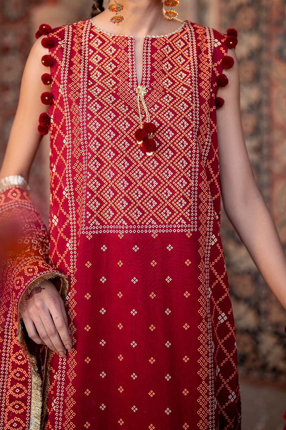 Gul Ahmed | Chunri Lawn 25 | CL-52138 B M Rust Lawn