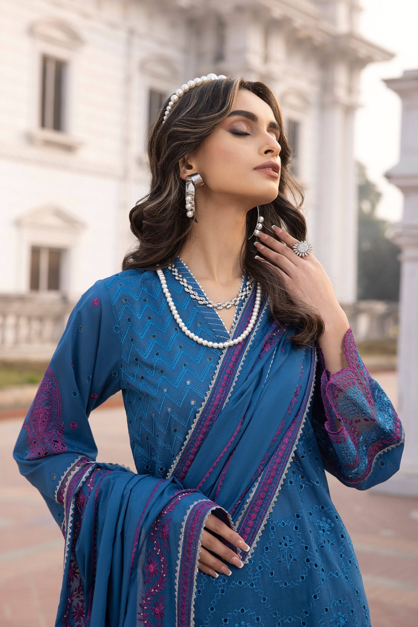 LSM | Spring Embroidered 24 | A-4 - Pakistani Designer Dress - by LSM | Type: Luxury - 100% Original at Saira Sultan