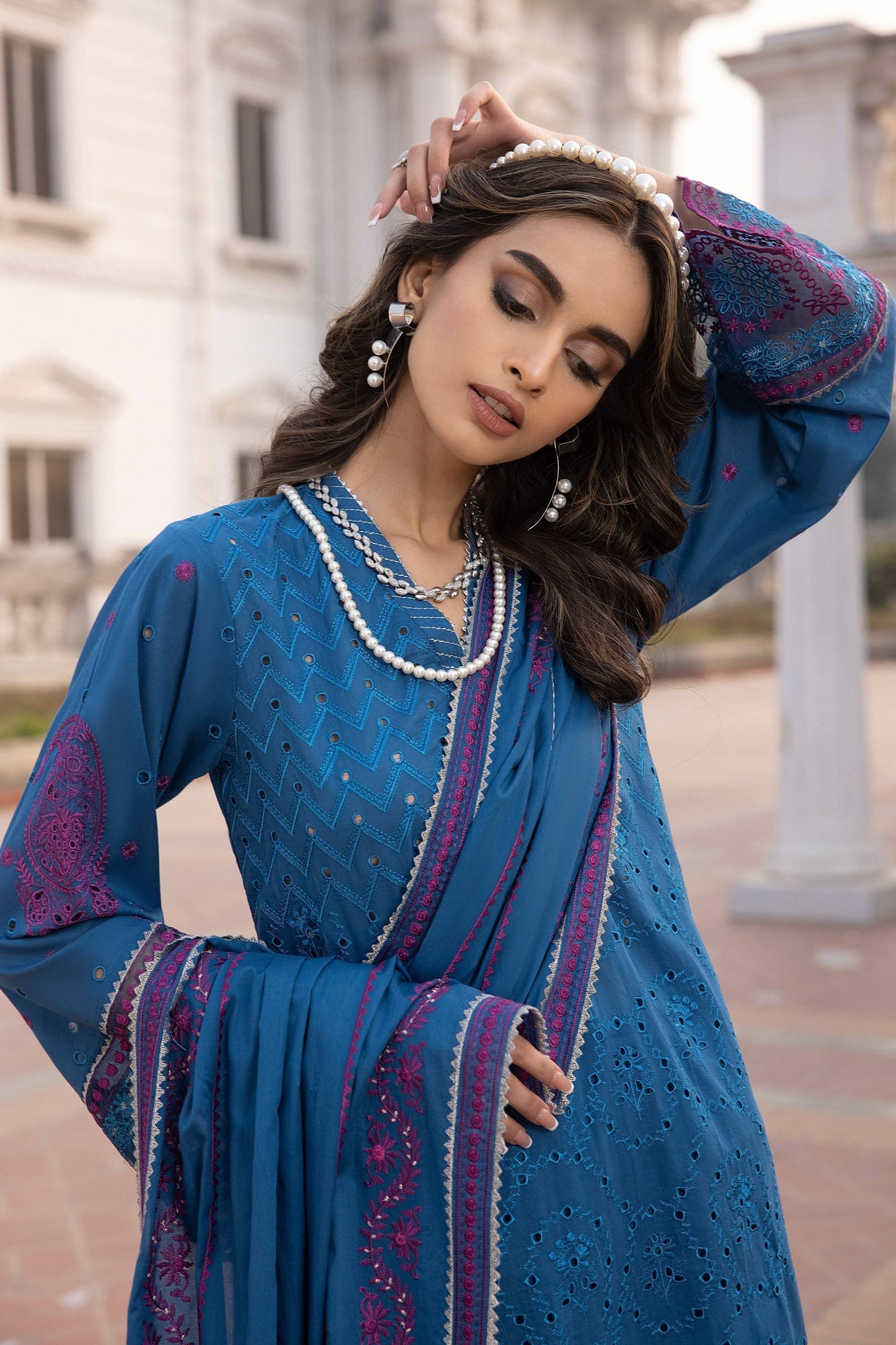 LSM | Spring Embroidered 24 | A-4 - Pakistani Designer Dress - by LSM | Type: Luxury - 100% Original at Saira Sultan