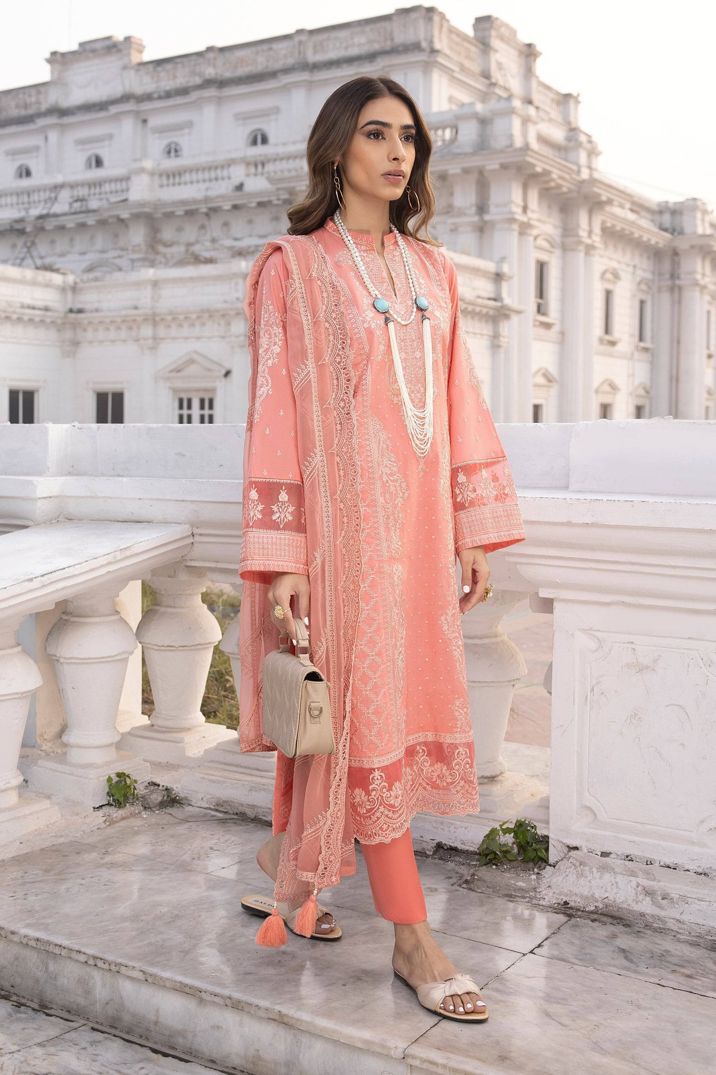 LSM | Spring Embroidered 24 | A-3 - Pakistani Designer Dress - by LSM | Type: Luxury - 100% Original at Saira Sultan