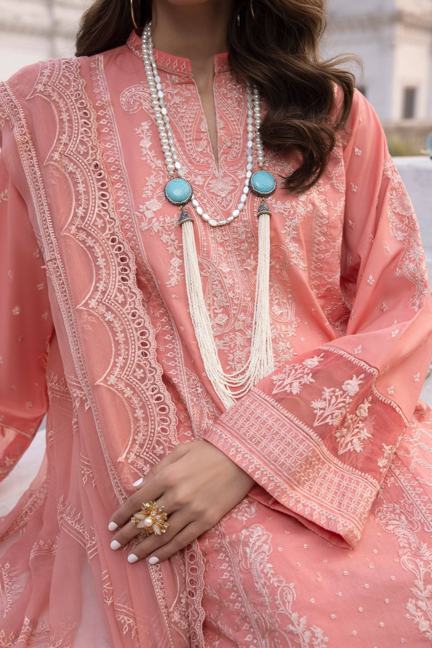 LSM | Spring Embroidered 24 | A-3 - Pakistani Designer Dress - by LSM | Type: Luxury - 100% Original at Saira Sultan