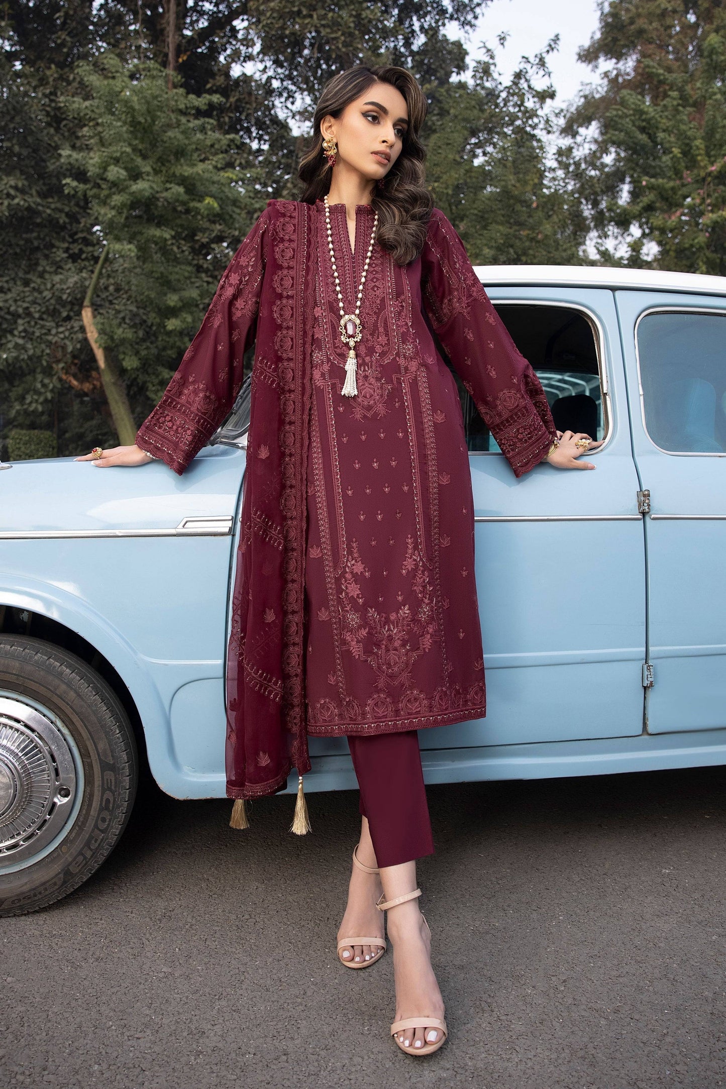 LSM | Spring Embroidered 24 | A-10 - Pakistani Designer Dress - by LSM | Type: Luxury - 100% Original at Saira Sultan