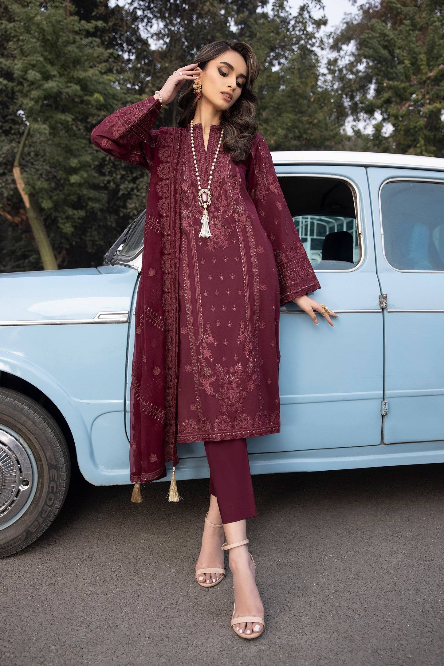 LSM | Spring Embroidered 24 | A-10 - Pakistani Designer Dress - by LSM | Type: Luxury - 100% Original at Saira Sultan