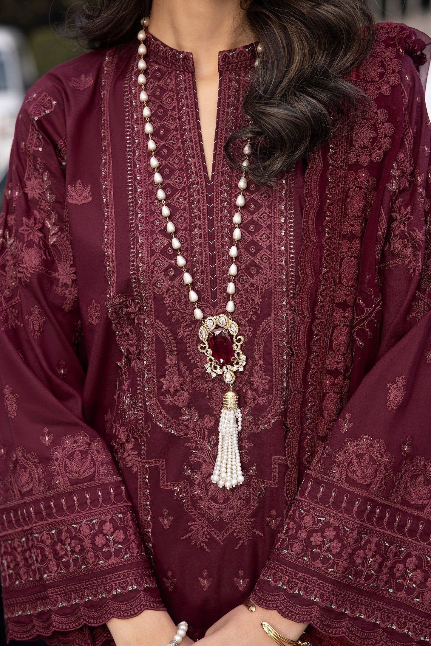 LSM | Spring Embroidered 24 | A-10 - Pakistani Designer Dress - by LSM | Type: Luxury - 100% Original at Saira Sultan