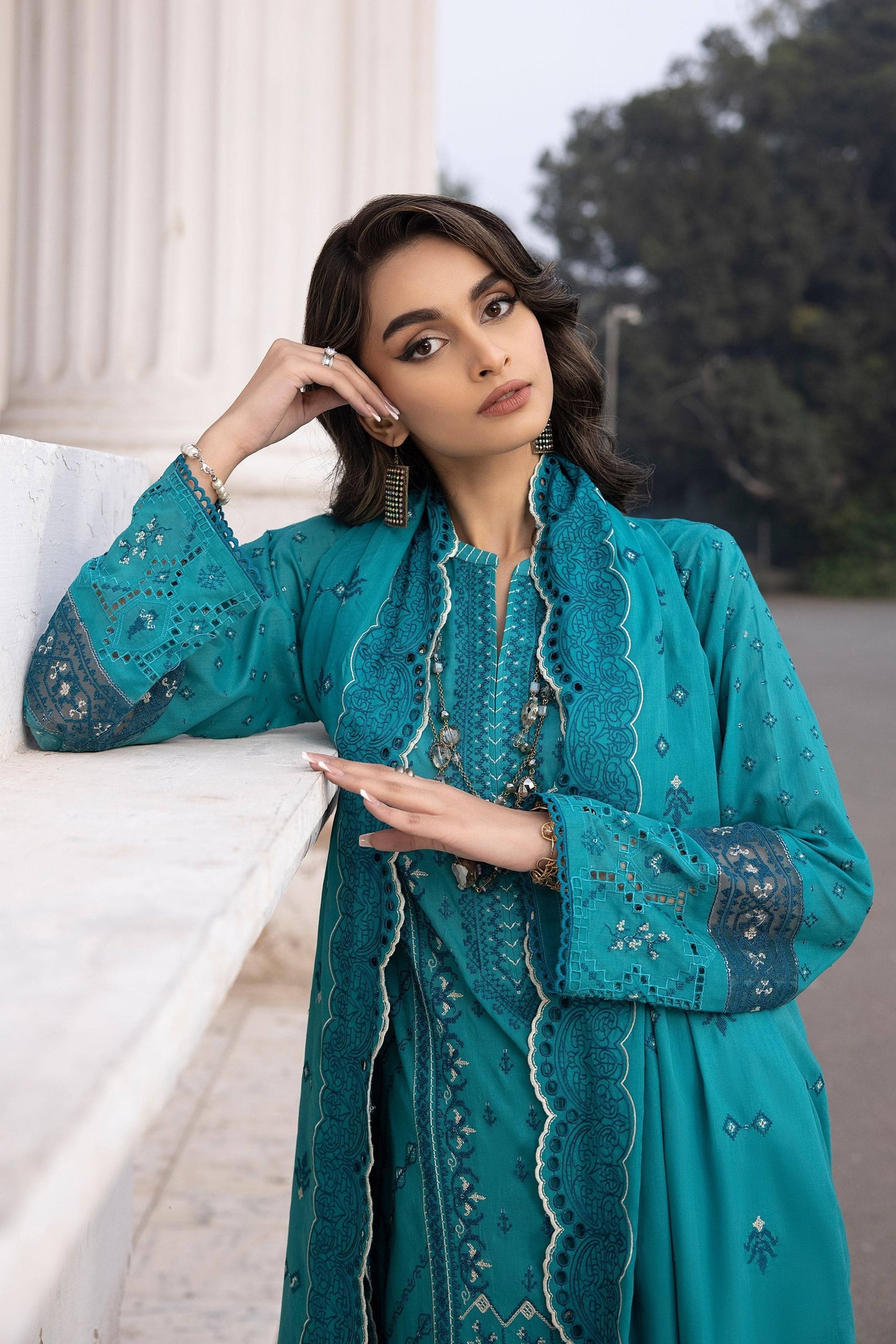 LSM | Spring Embroidered 24 | A-5 - Pakistani Designer Dress - by LSM | Type: Luxury - 100% Original at Saira Sultan