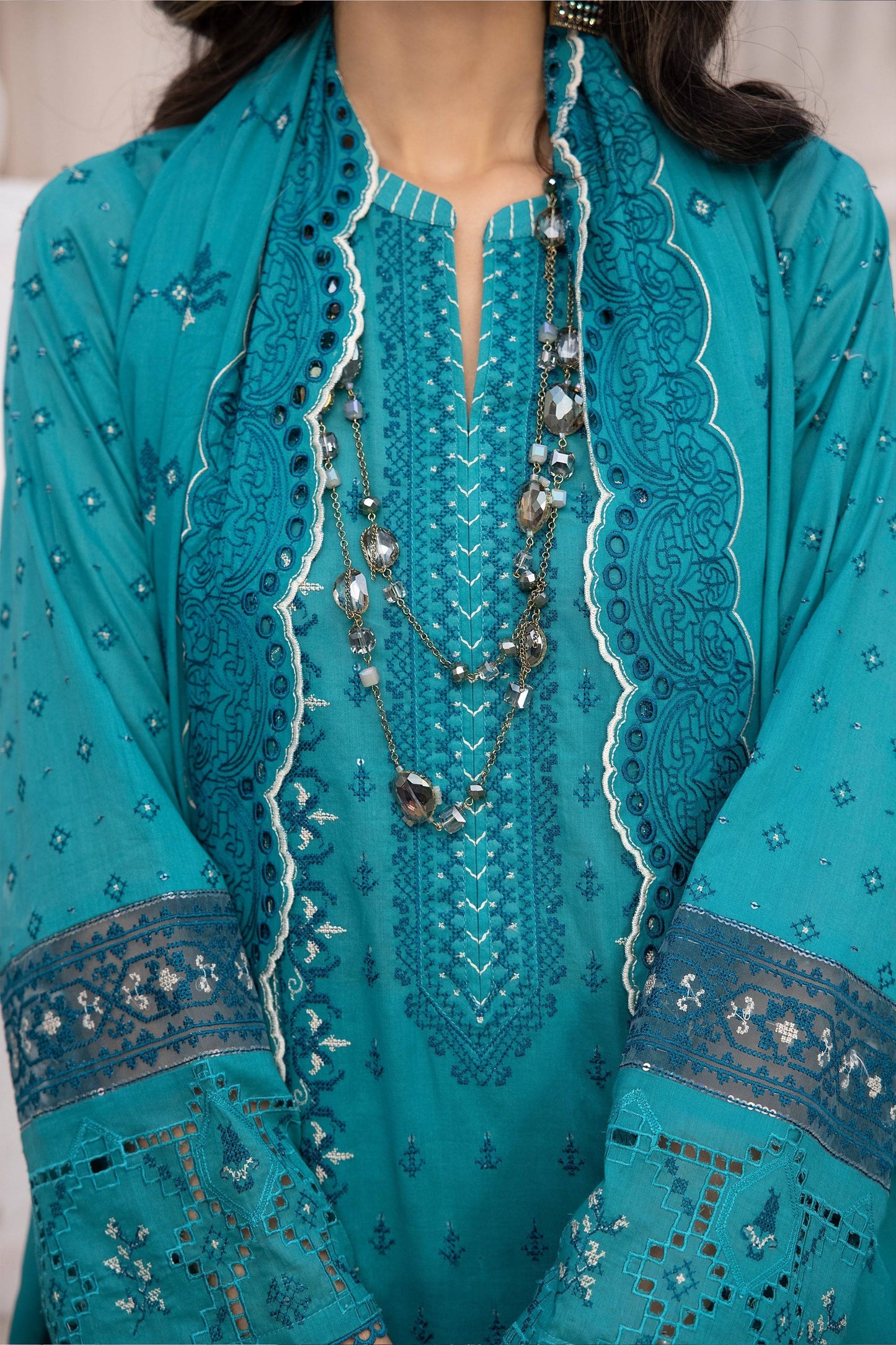 LSM | Spring Embroidered 24 | A-5 - Pakistani Designer Dress - by LSM | Type: Luxury - 100% Original at Saira Sultan