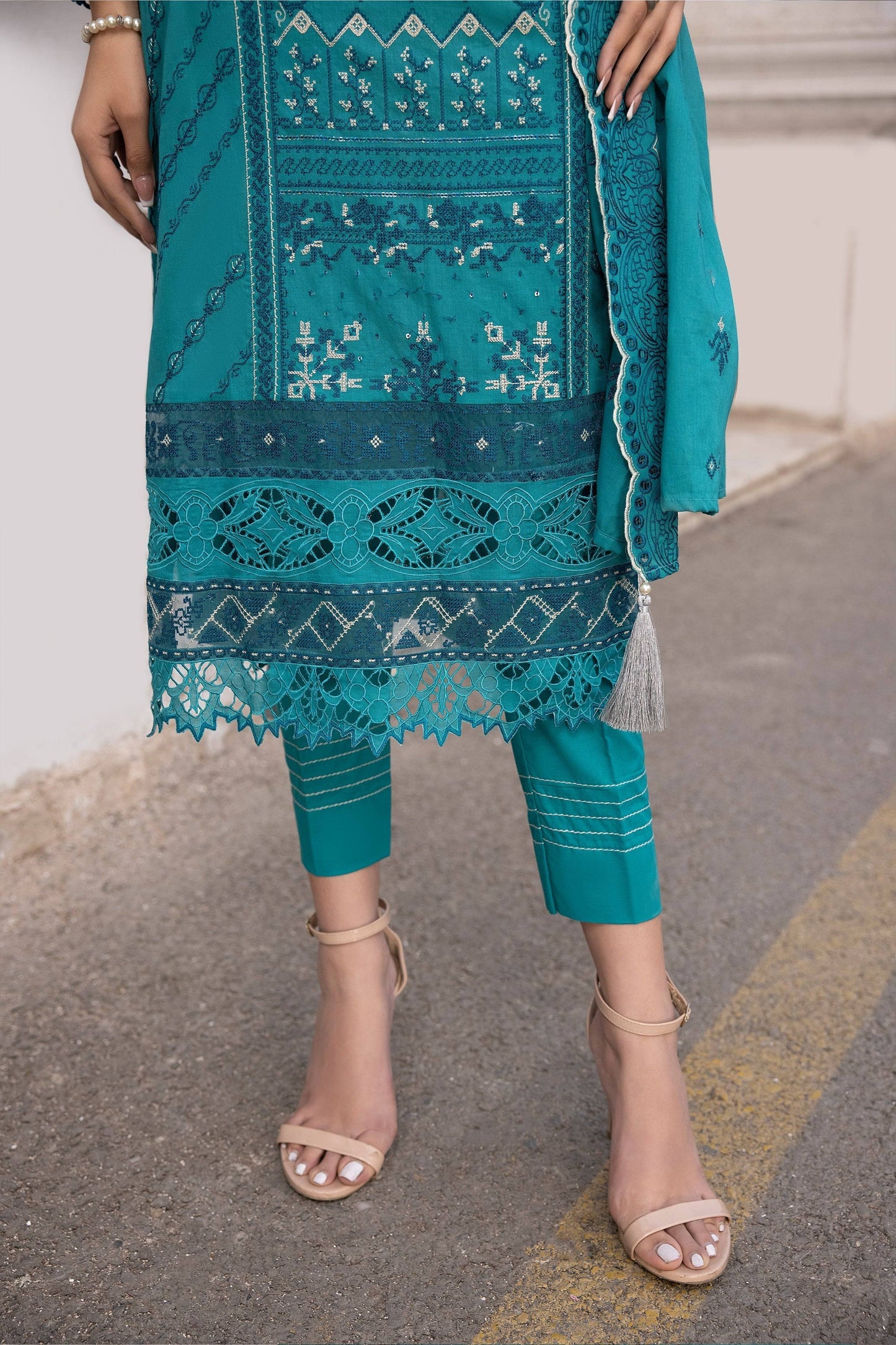 LSM | Spring Embroidered 24 | A-5 - Pakistani Designer Dress - by LSM | Type: Luxury - 100% Original at Saira Sultan
